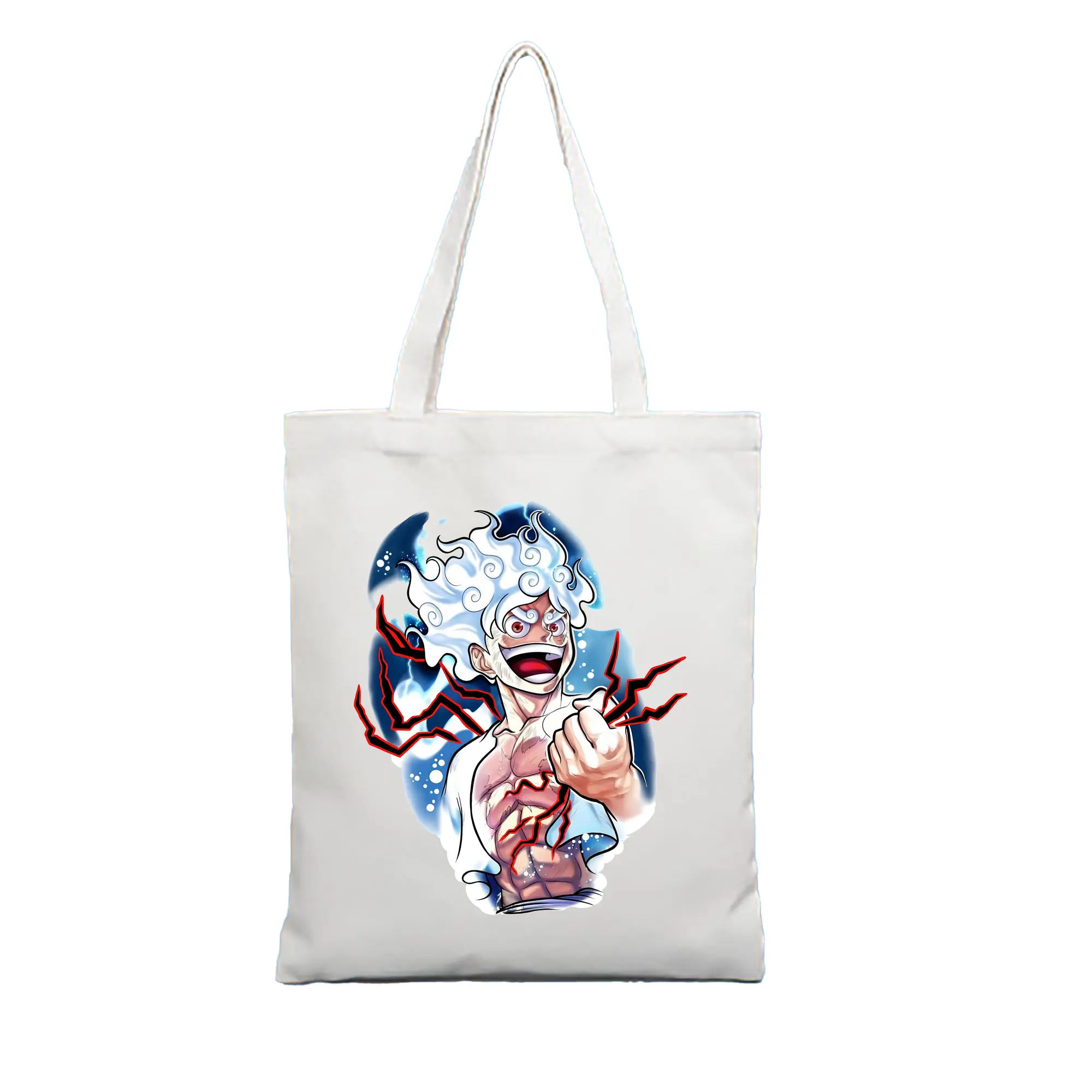 ワンピース グッズ モンキー・D・ルフィ - 縦型キャンバス手提げバッグ（トートバッグ） ・ キャンバス素材 ・ ショッピング用 ・ 軽量 丈夫 お手入れ簡単