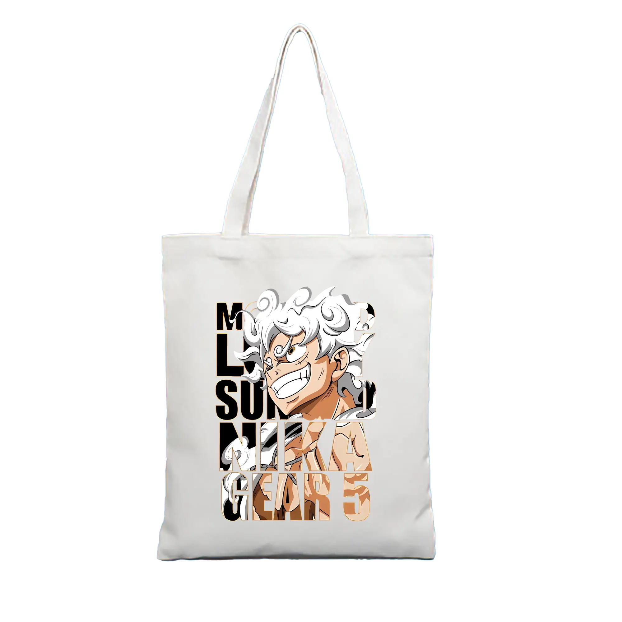 ワンピース グッズ モンキー・D・ルフィ - 縦型キャンバス手提げバッグ（トートバッグ） ・ キャンバス素材 ・ ショッピング用 ・ 軽量 丈夫 お手入れ簡単