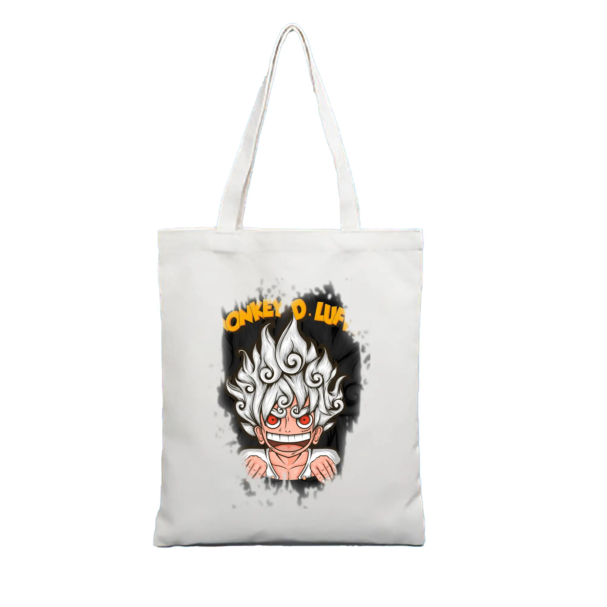 ワンピース グッズ モンキー・D・ルフィ - 縦型キャンバス手提げバッグ（トートバッグ） ・ キャンバス素材 ・ ショッピング用 ・ 軽量 丈夫 お手入れ簡単