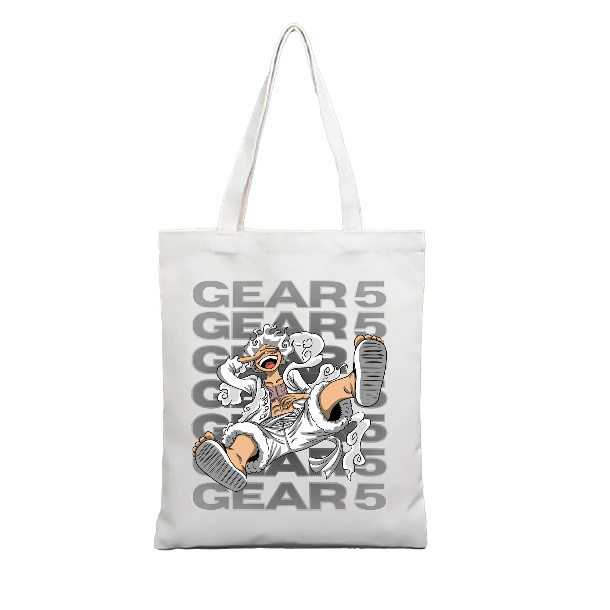 ワンピース グッズ モンキー・D・ルフィ - 縦型キャンバス手提げバッグ（トートバッグ） ・ キャンバス素材 ・ ショッピング用 ・ 軽量 丈夫 お手入れ簡単