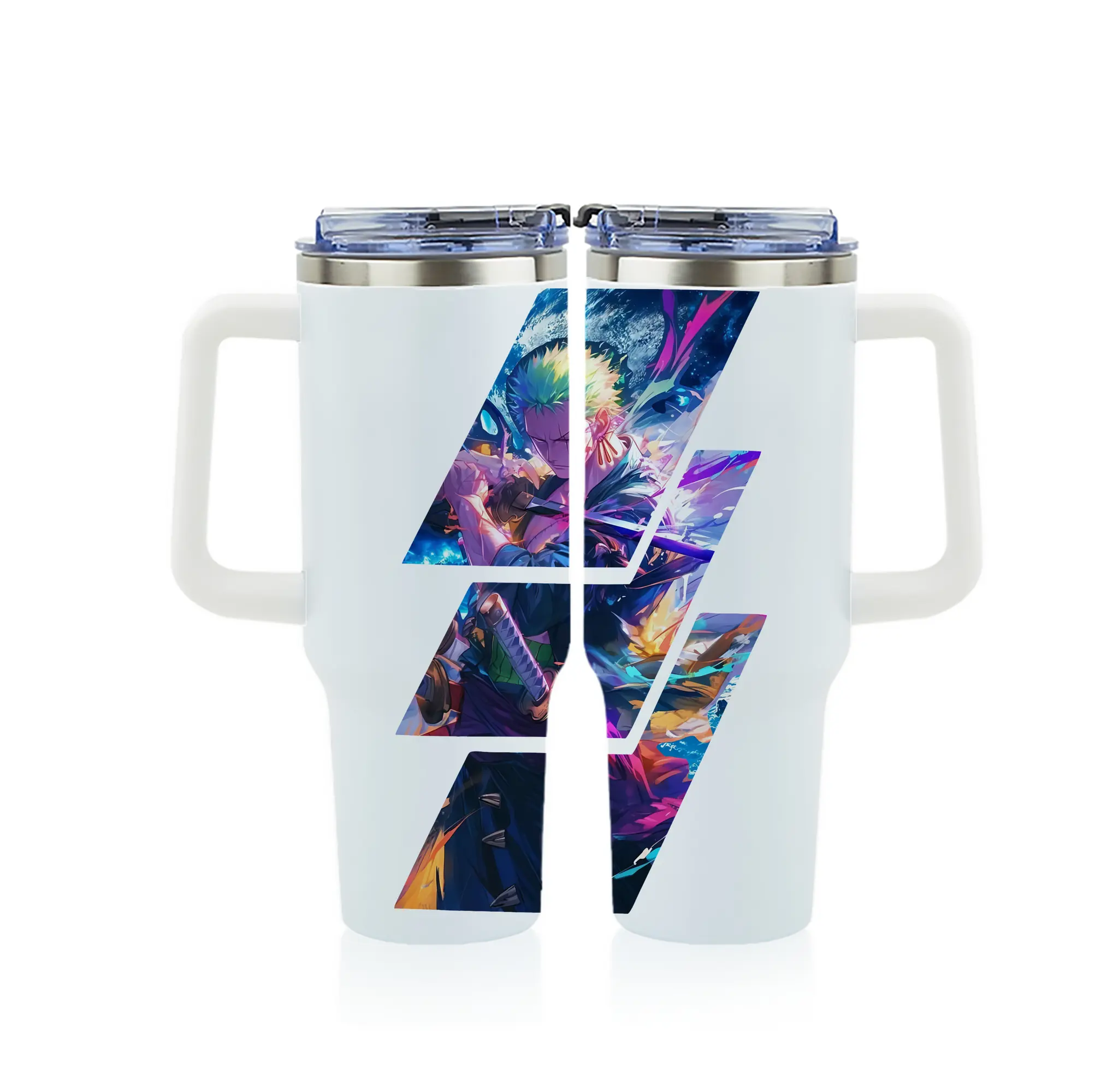 ワンピース グッズ ロロノア・ゾロ - 1200mL フルプリント車用タンブラー ・ 304ステンレス 内側 ・ 201ステンレス 外側 ・ 保温 保冷 ・ 通勤 ドライブ アウトドア用