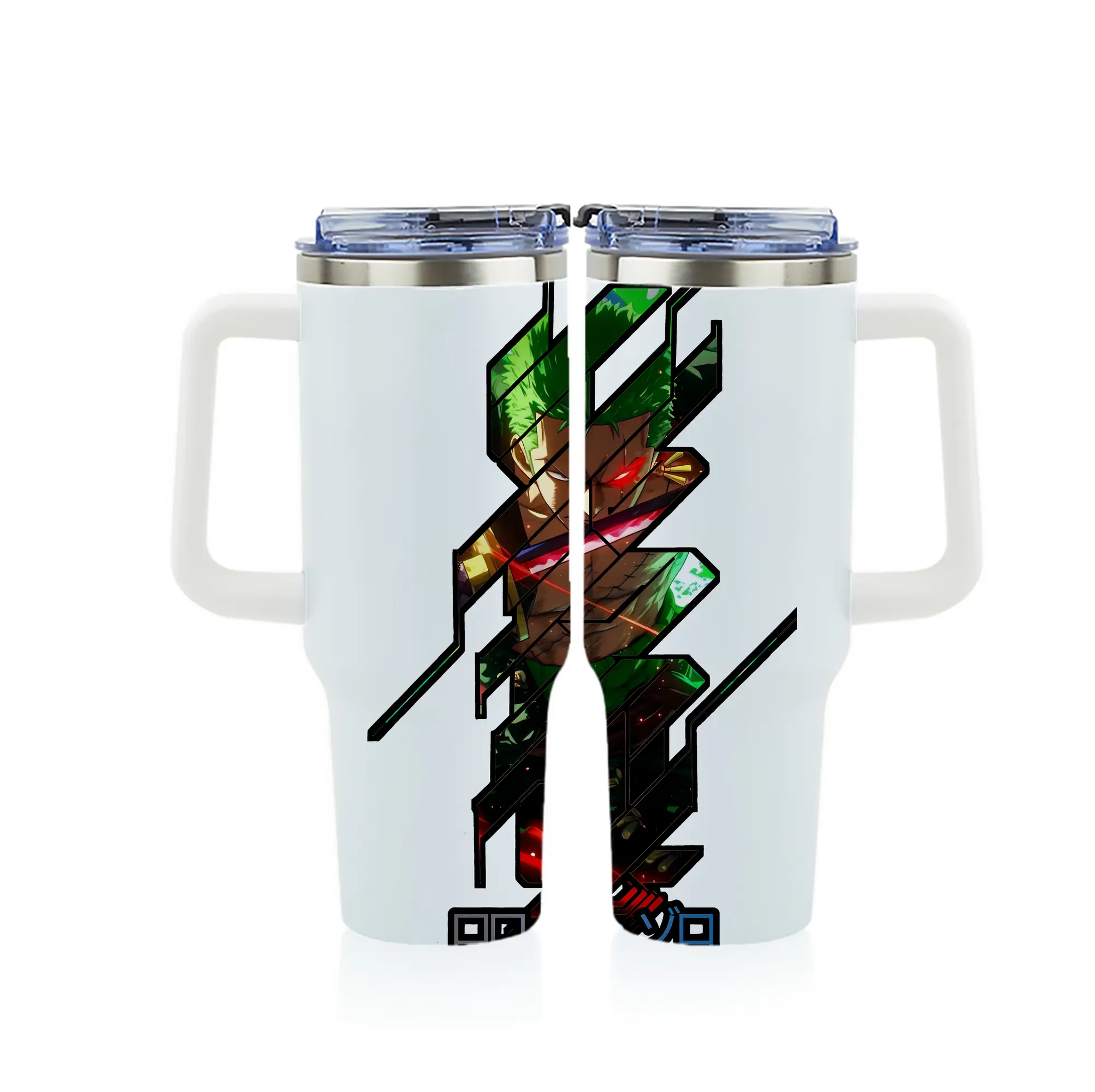 ワンピース グッズ ロロノア・ゾロ - 1200mL フルプリント車用タンブラー ・ 304ステンレス 内側 ・ 201ステンレス 外側 ・ 保温 保冷 ・ 通勤 ドライブ アウトドア用