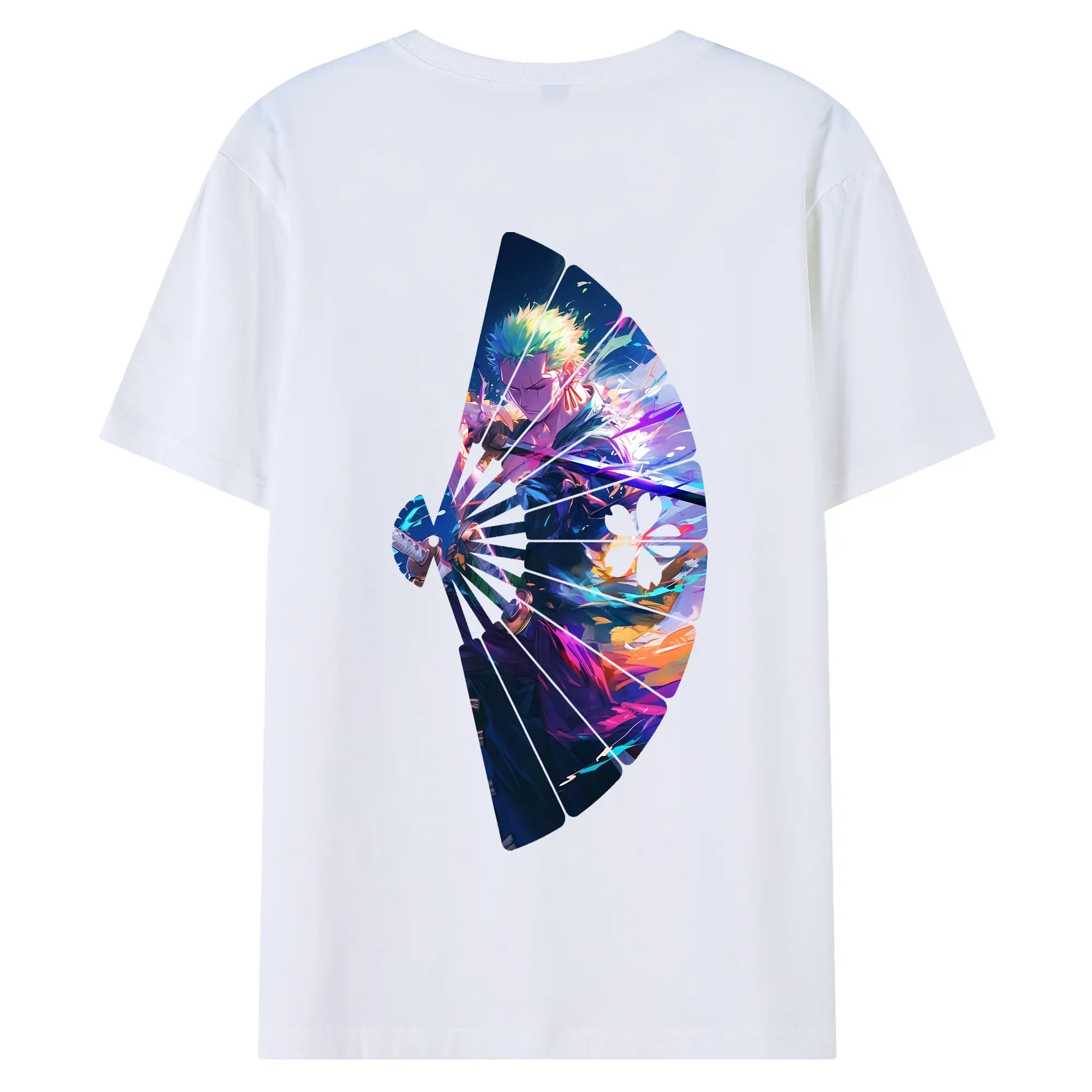 ワンピース グッズ ロロノア・ゾロ - 綿100％ 半袖Tシャツ ・ バックプリント ・ 快適 通気性 ・ 日常使い 散歩 スポーツ用