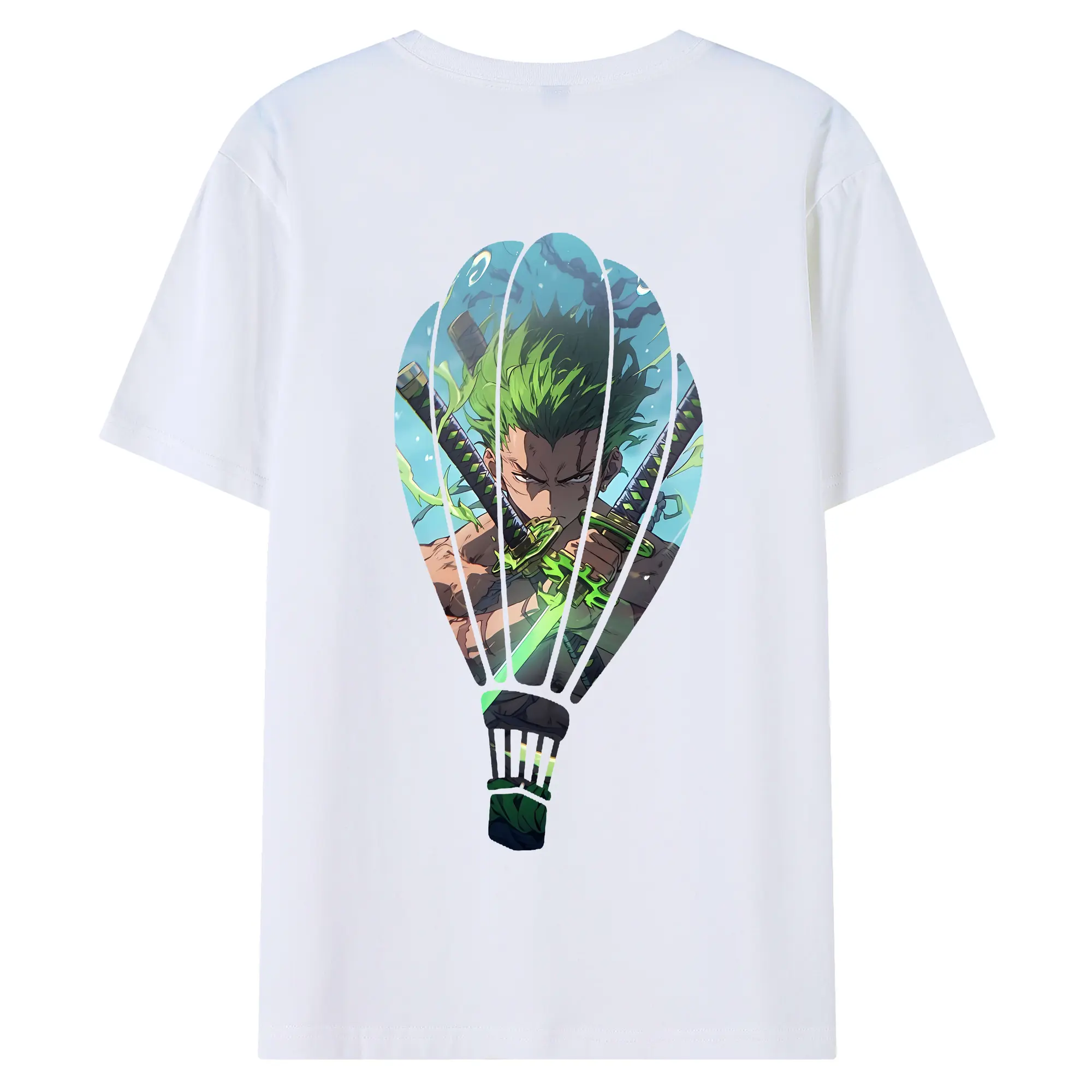 ワンピース グッズ ロロノア・ゾロ - 綿100％ 半袖Tシャツ ・ バックプリント ・ 快適 通気性 ・ 日常使い 散歩 スポーツ用