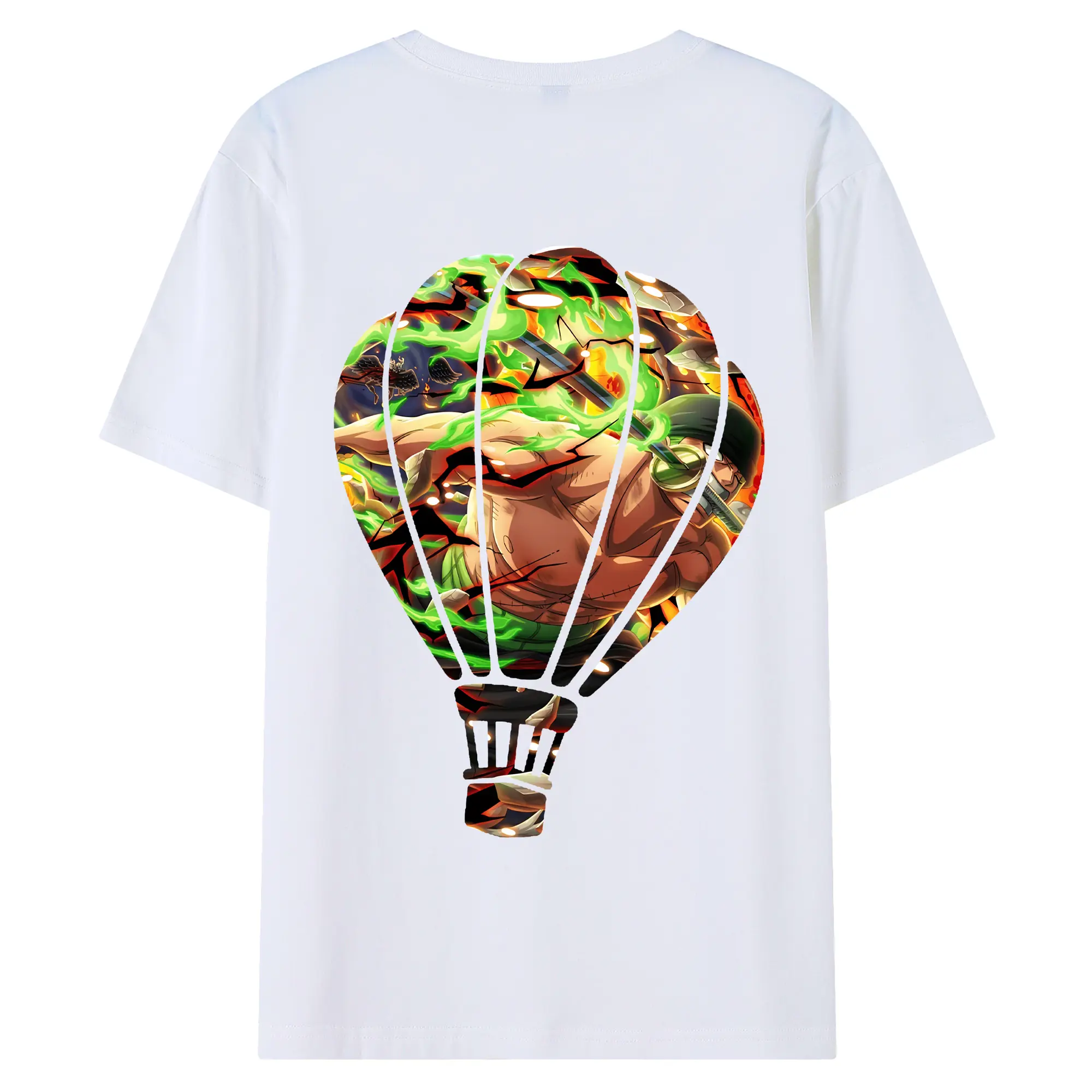 ワンピース グッズ ロロノア・ゾロ - 綿100％ 半袖Tシャツ ・ バックプリント ・ 快適 通気性 ・ 日常使い 散歩 スポーツ用