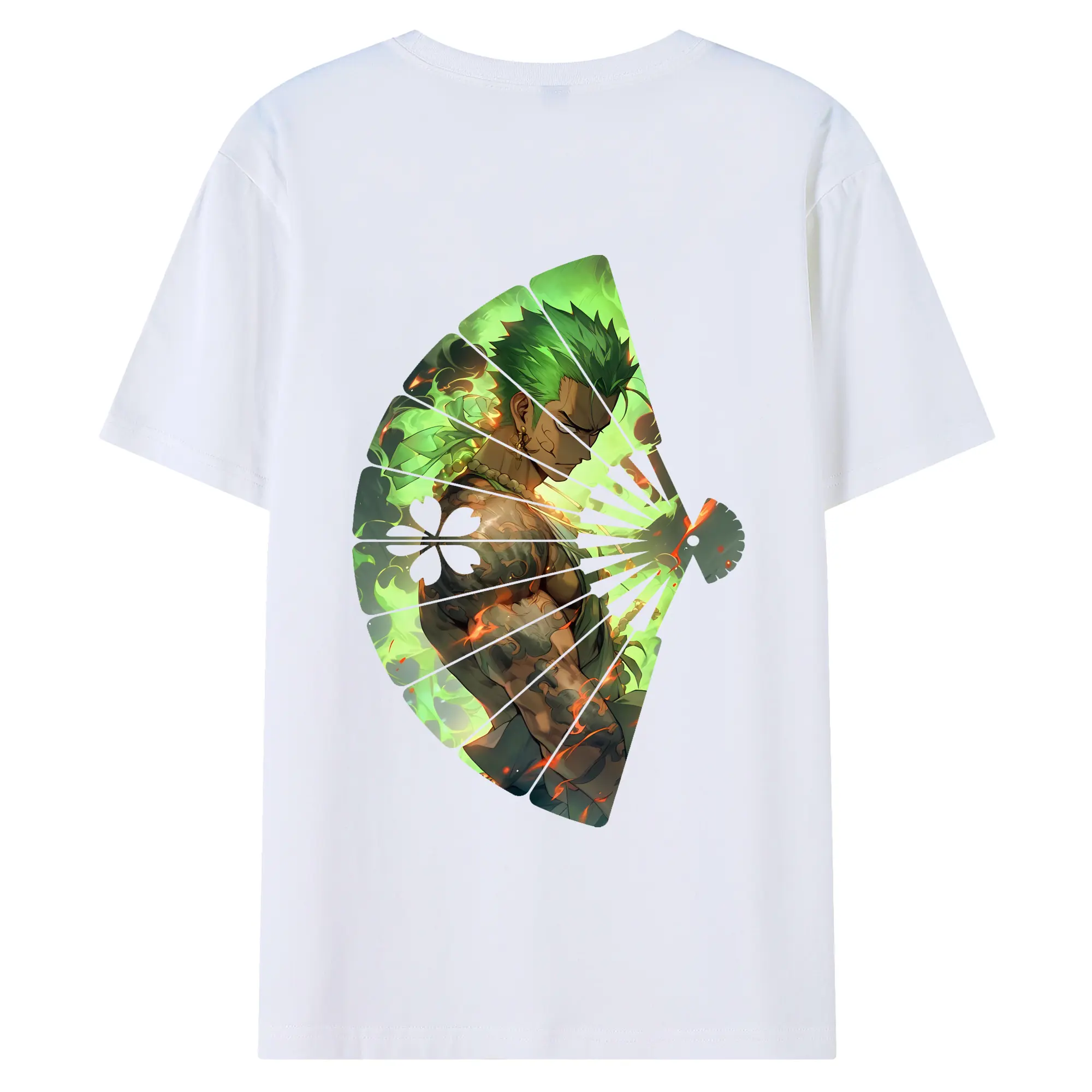 ワンピース グッズ ロロノア・ゾロ - 綿100％ 半袖Tシャツ ・ バックプリント ・ 快適 通気性 ・ 日常使い 散歩 スポーツ用