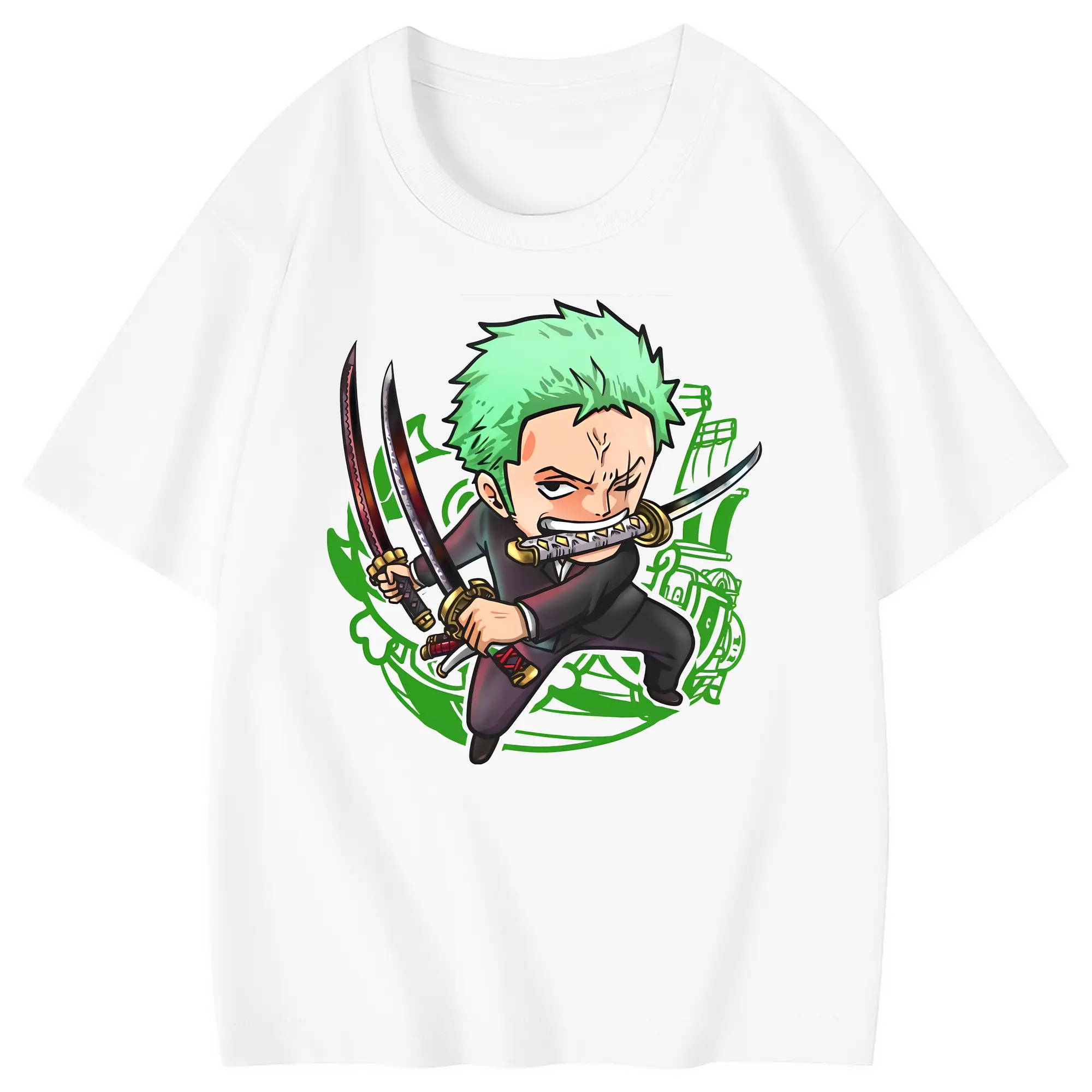 ワンピース グッズ ロロノア・ゾロ - 綿100％ キッズTシャツ ・ フロントプリント ・ 快適 通気性 ・ スポーツ カジュアル 散歩用