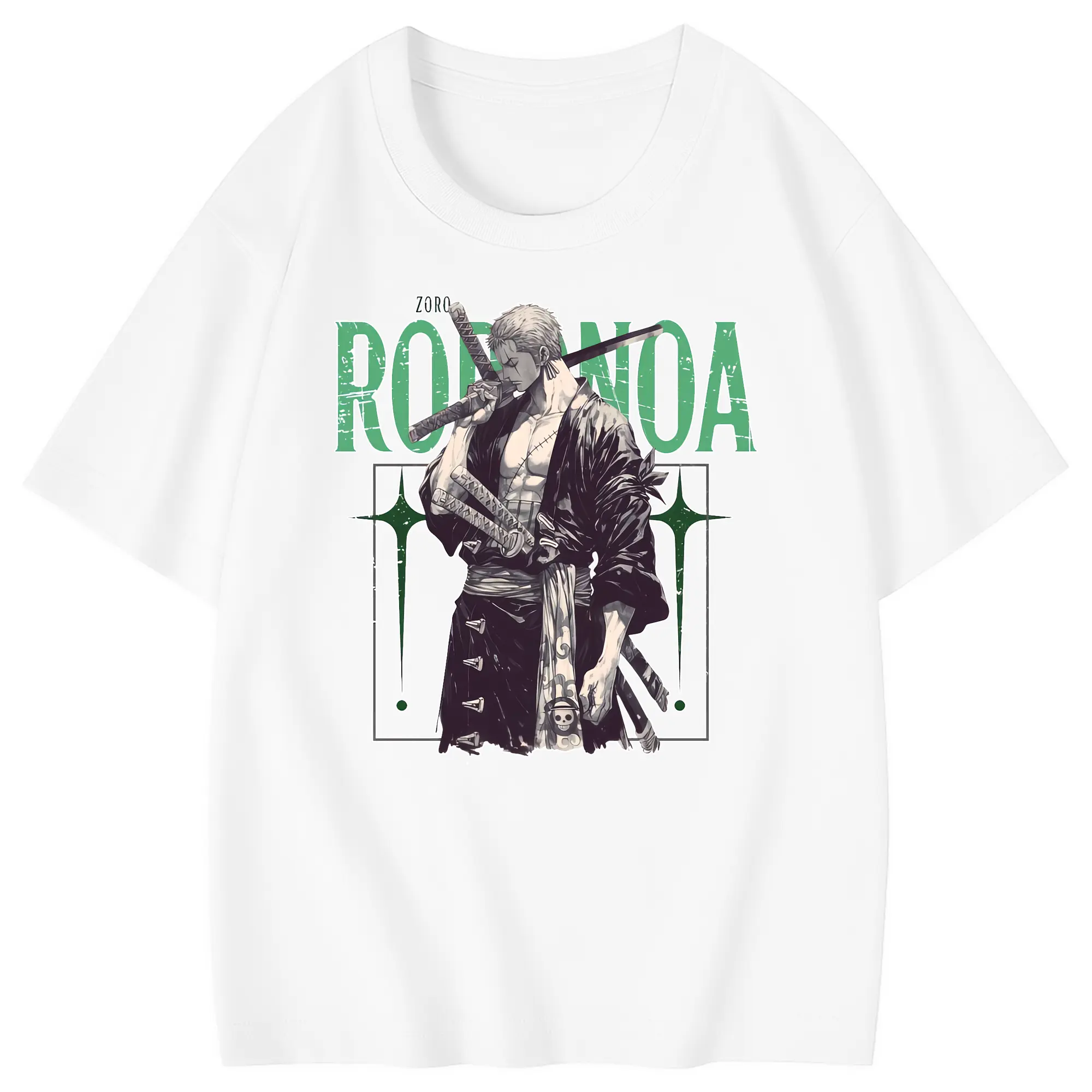 ワンピース グッズ ロロノア・ゾロ - 綿100％ キッズTシャツ ・ フロントプリント ・ 快適 通気性 ・ スポーツ カジュアル 散歩用