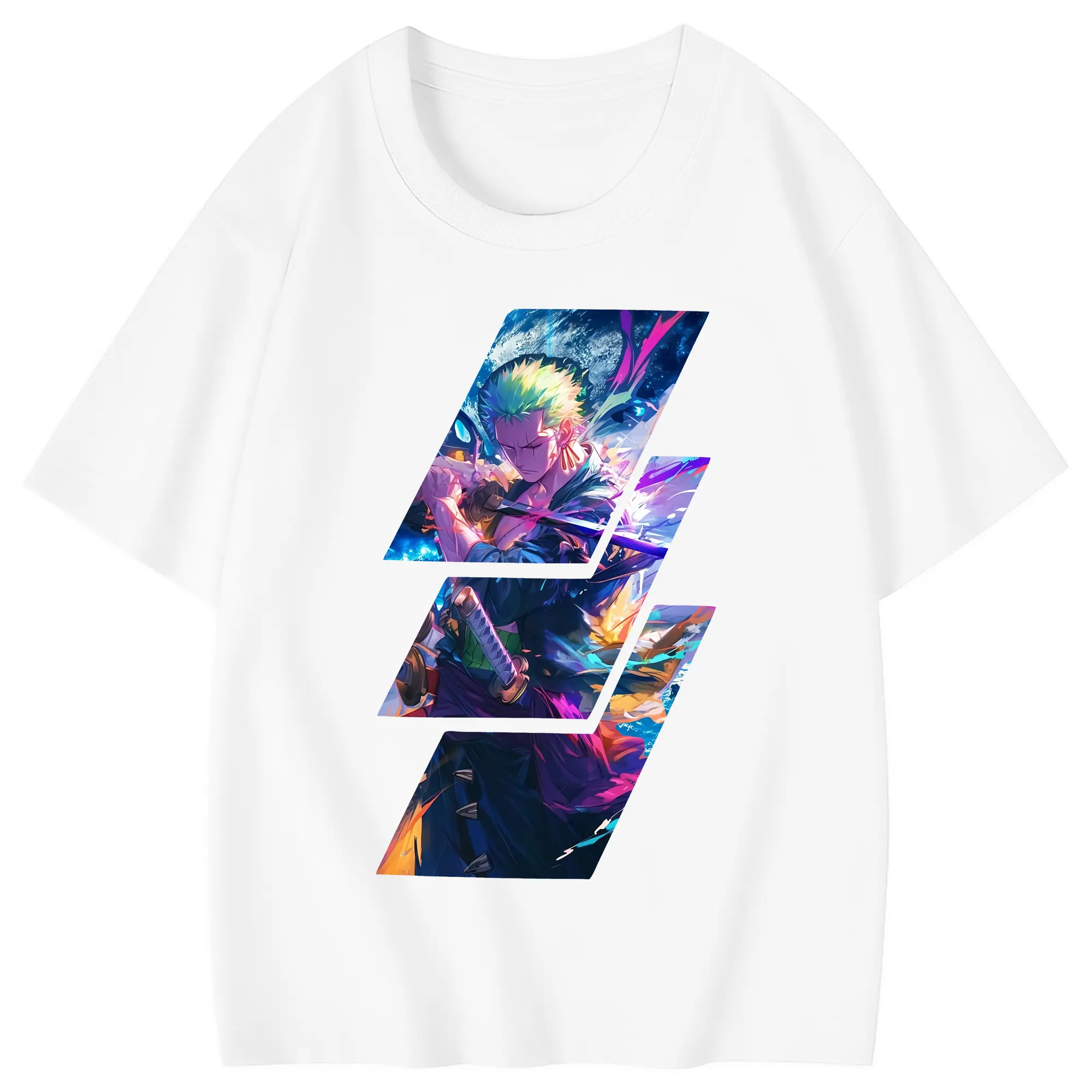 ワンピース グッズ ロロノア・ゾロ - 綿100％ キッズTシャツ ・ フロントプリント ・ 快適 通気性 ・ スポーツ カジュアル 散歩用