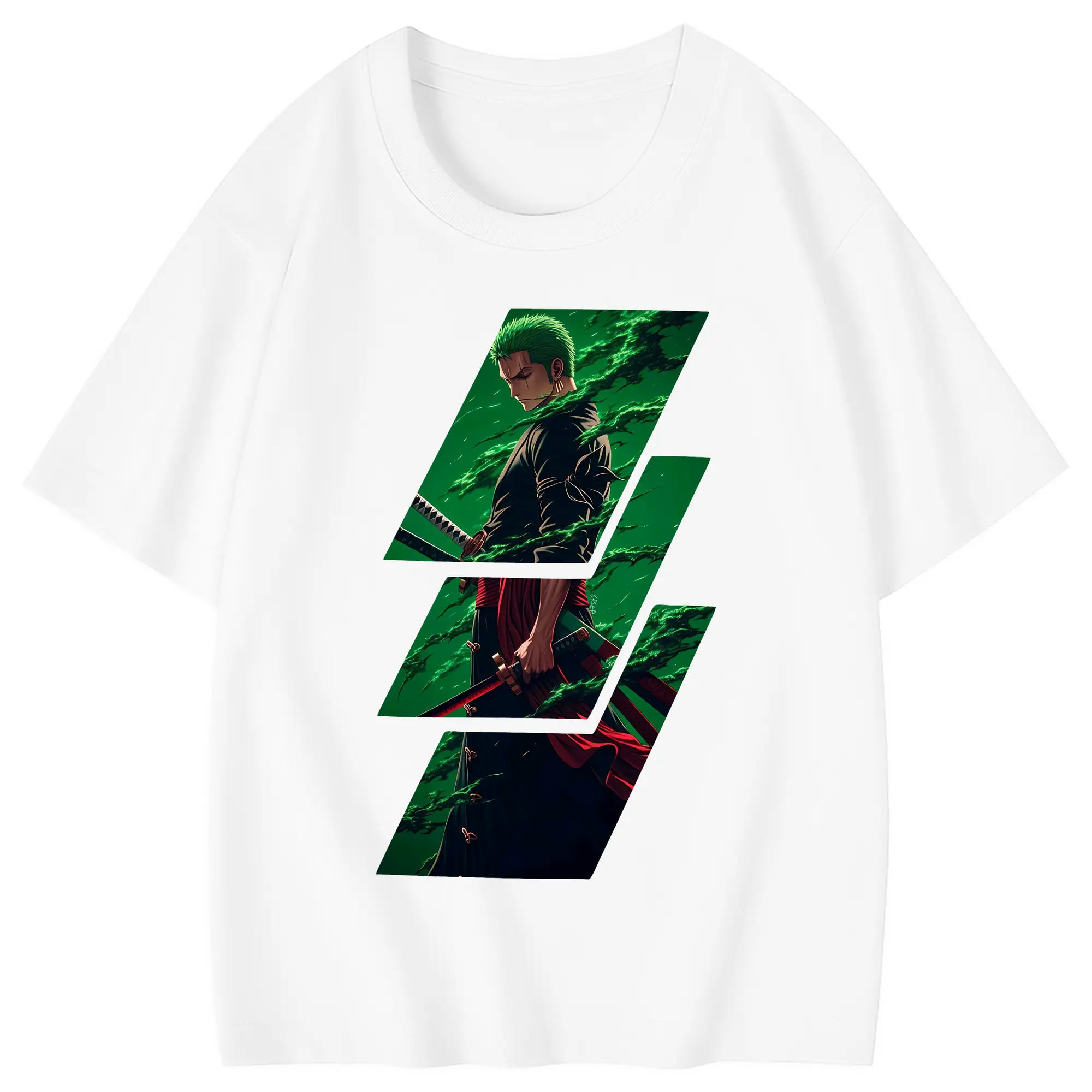 ワンピース グッズ ロロノア・ゾロ - 綿100％ キッズTシャツ ・ フロントプリント ・ 快適 通気性 ・ スポーツ カジュアル 散歩用