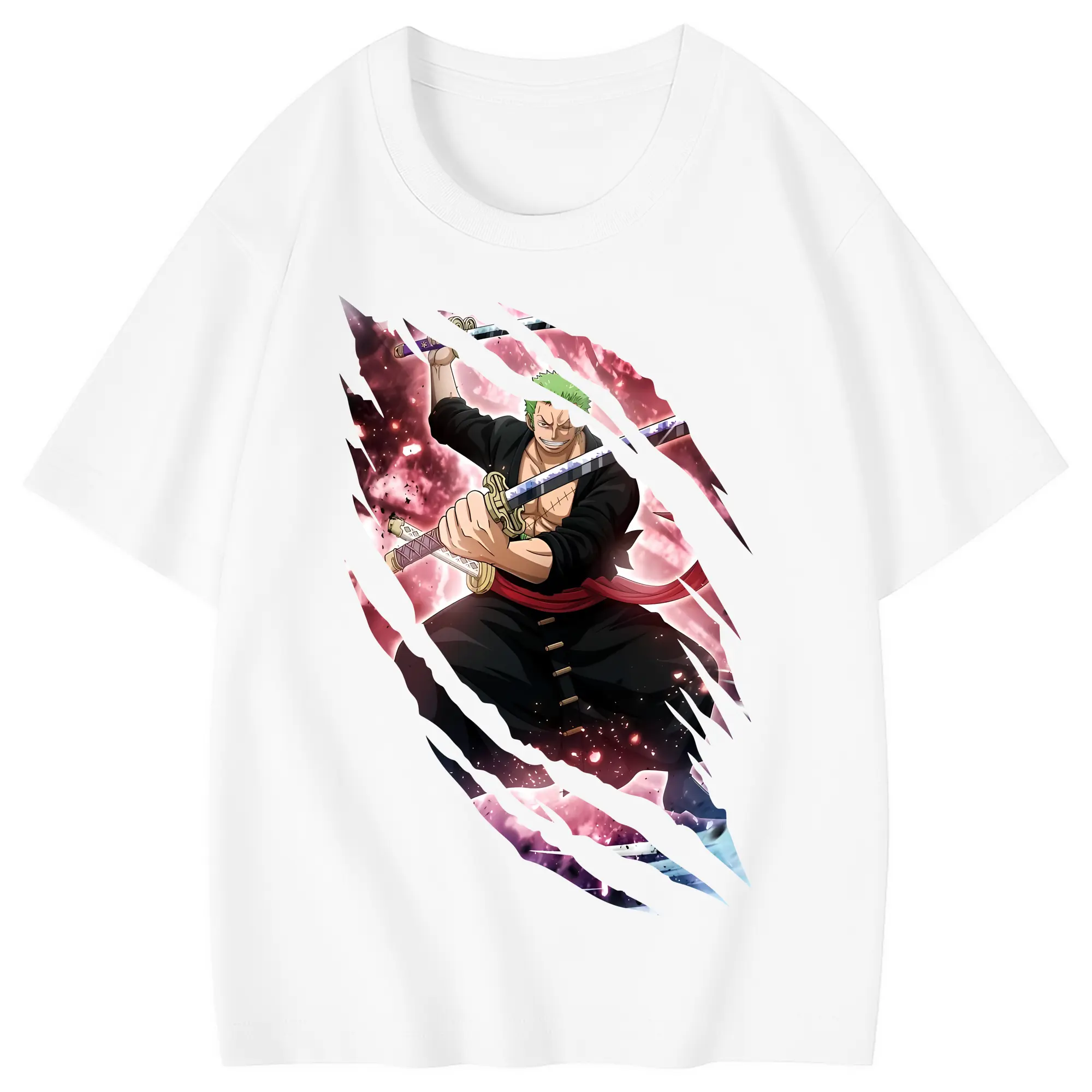 ワンピース グッズ ロロノア・ゾロ - 綿100％ キッズTシャツ ・ フロントプリント ・ 快適 通気性 ・ スポーツ カジュアル 散歩用