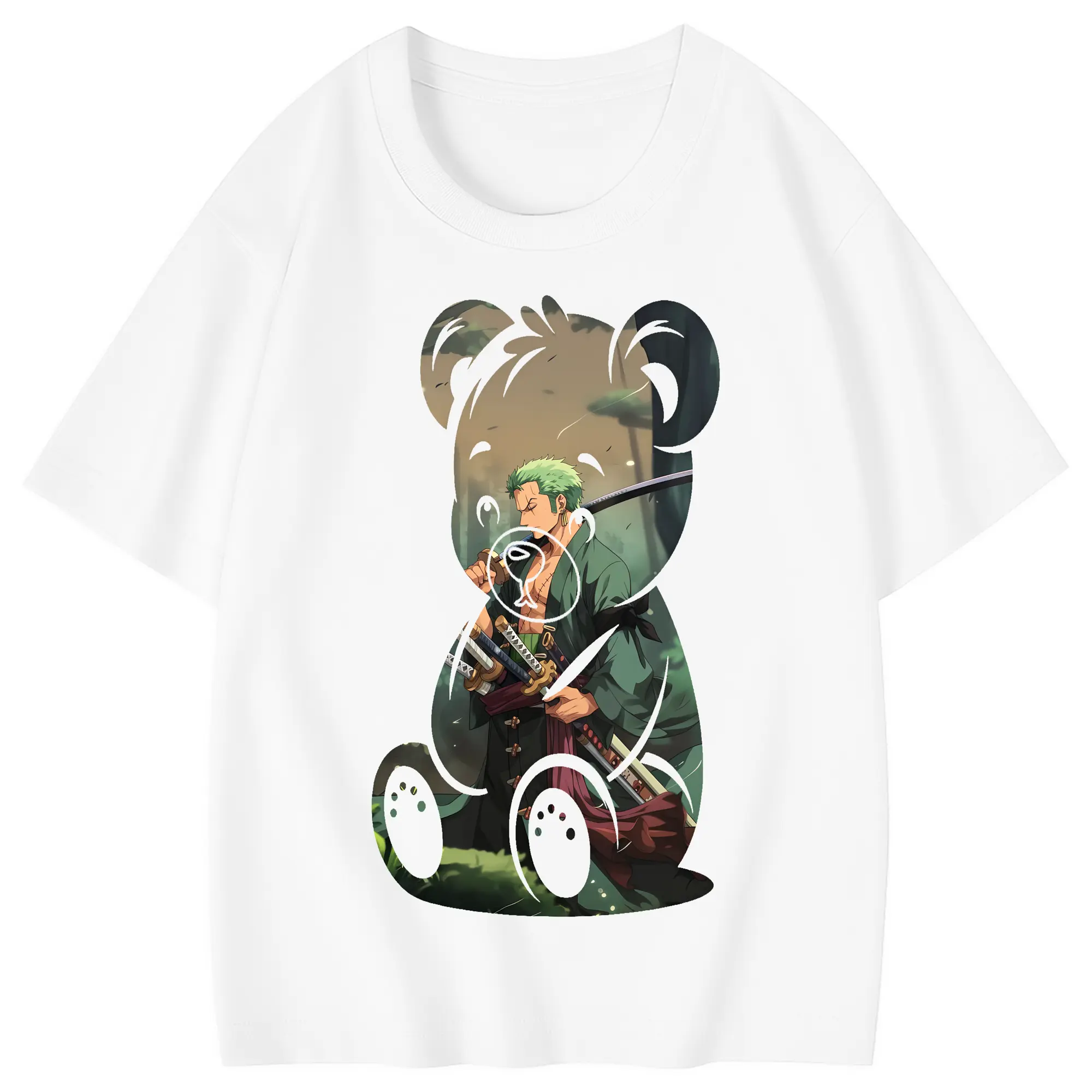 ワンピース グッズ ロロノア・ゾロ - 綿100％ キッズTシャツ ・ フロントプリント ・ 快適 通気性 ・ スポーツ カジュアル 散歩用