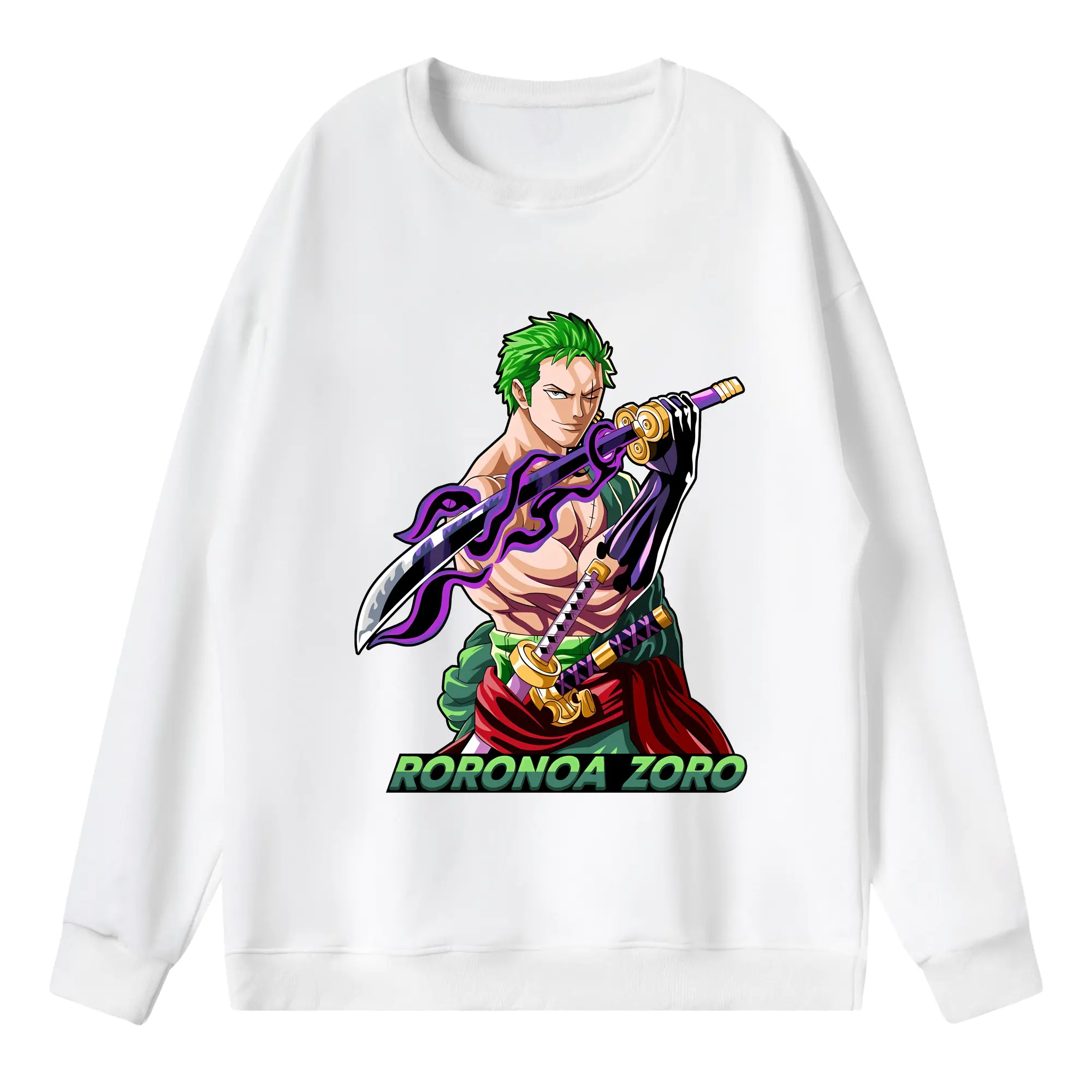 ワンピース グッズ ロロノア・ゾロ - 薄手 クルーネック スウェット 裏毛260g · ポリエステル 春秋向け カジュアル 男女兼用 · トレーナー デイリー スポーツ 散歩に最適