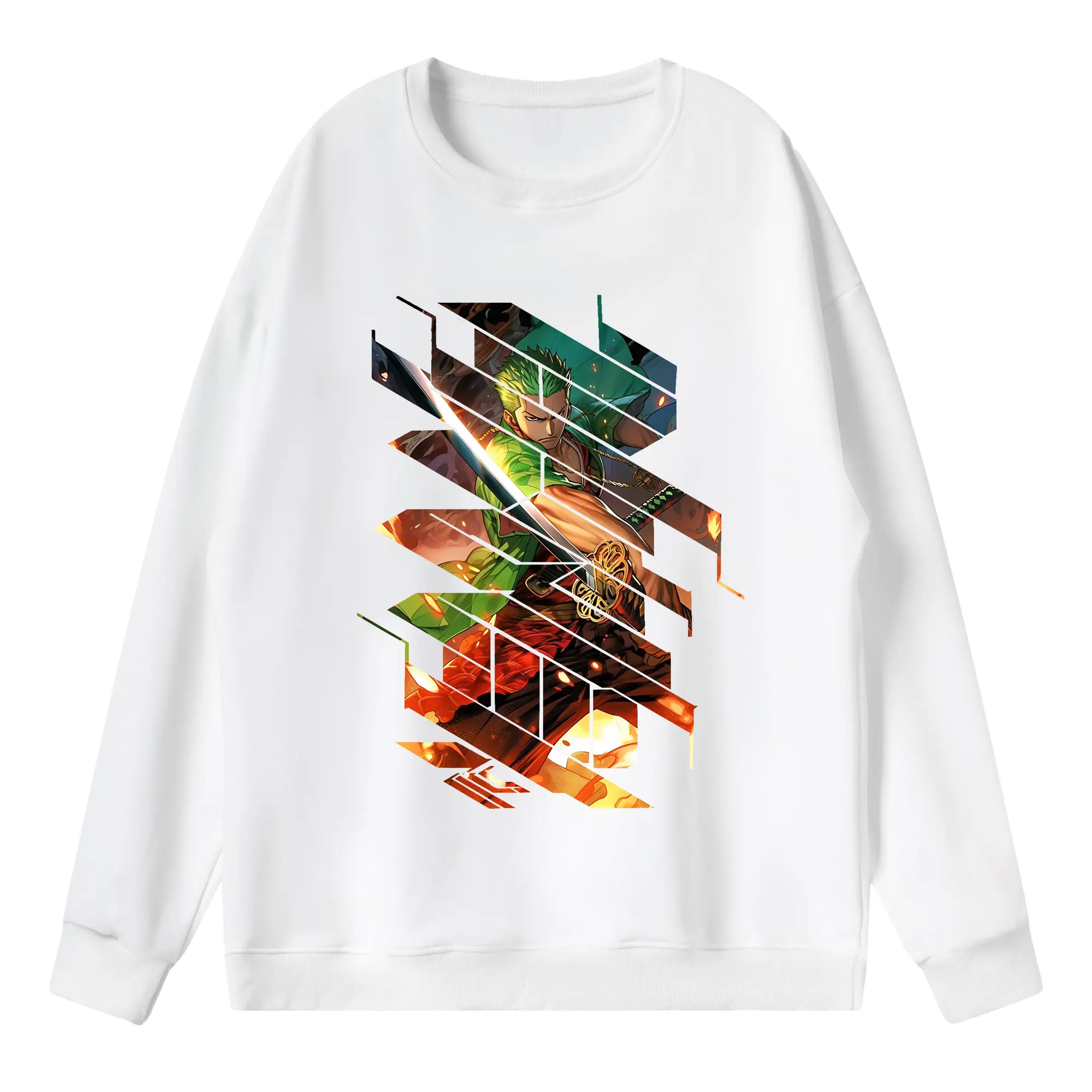 ワンピース グッズ ロロノア・ゾロ - 薄手 クルーネック スウェット 裏毛260g · ポリエステル 春秋向け カジュアル 男女兼用 · トレーナー デイリー スポーツ 散歩に最適