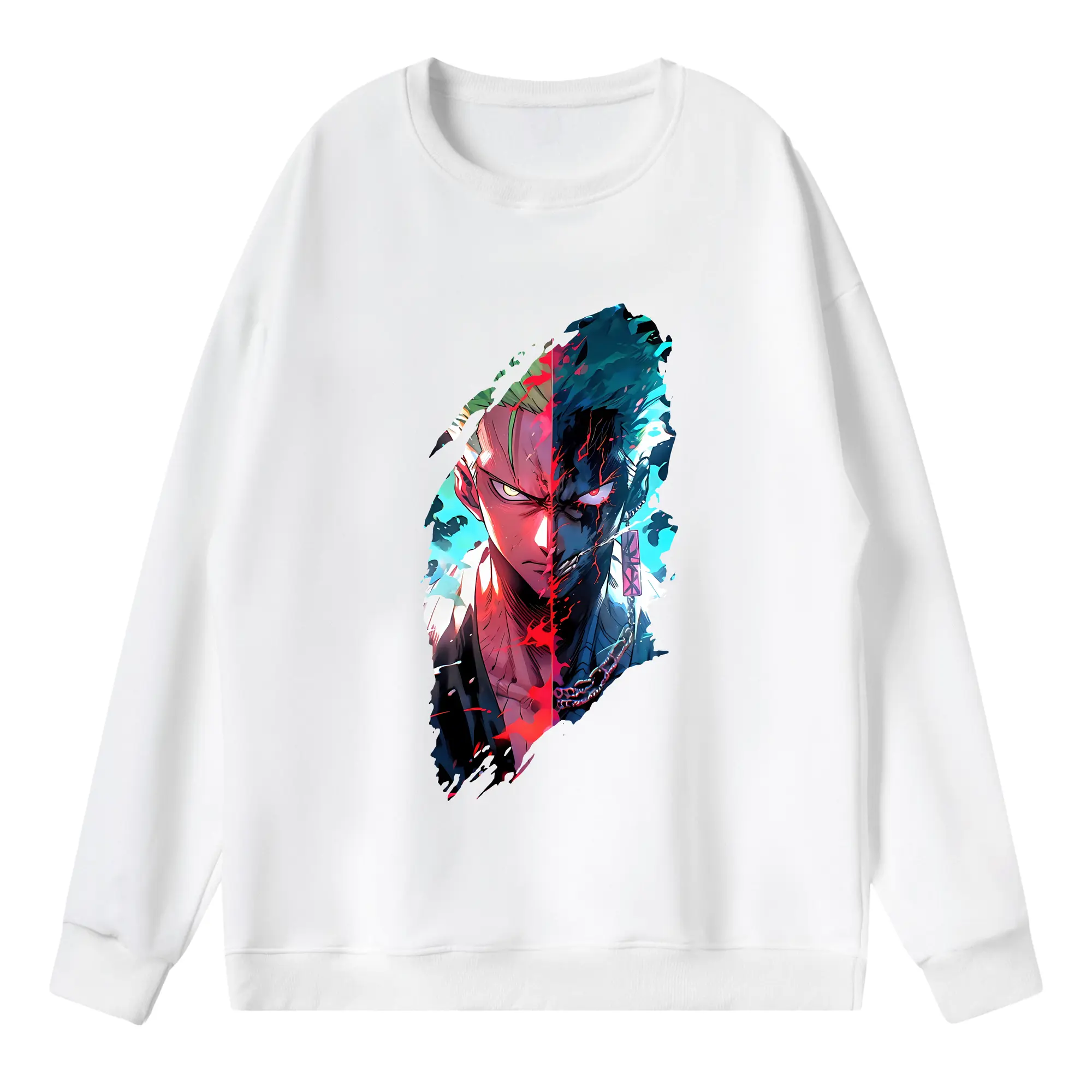 ワンピース グッズ ロロノア・ゾロ - 薄手 クルーネック スウェット 裏毛260g · ポリエステル 春秋向け カジュアル 男女兼用 · トレーナー デイリー スポーツ 散歩に最適