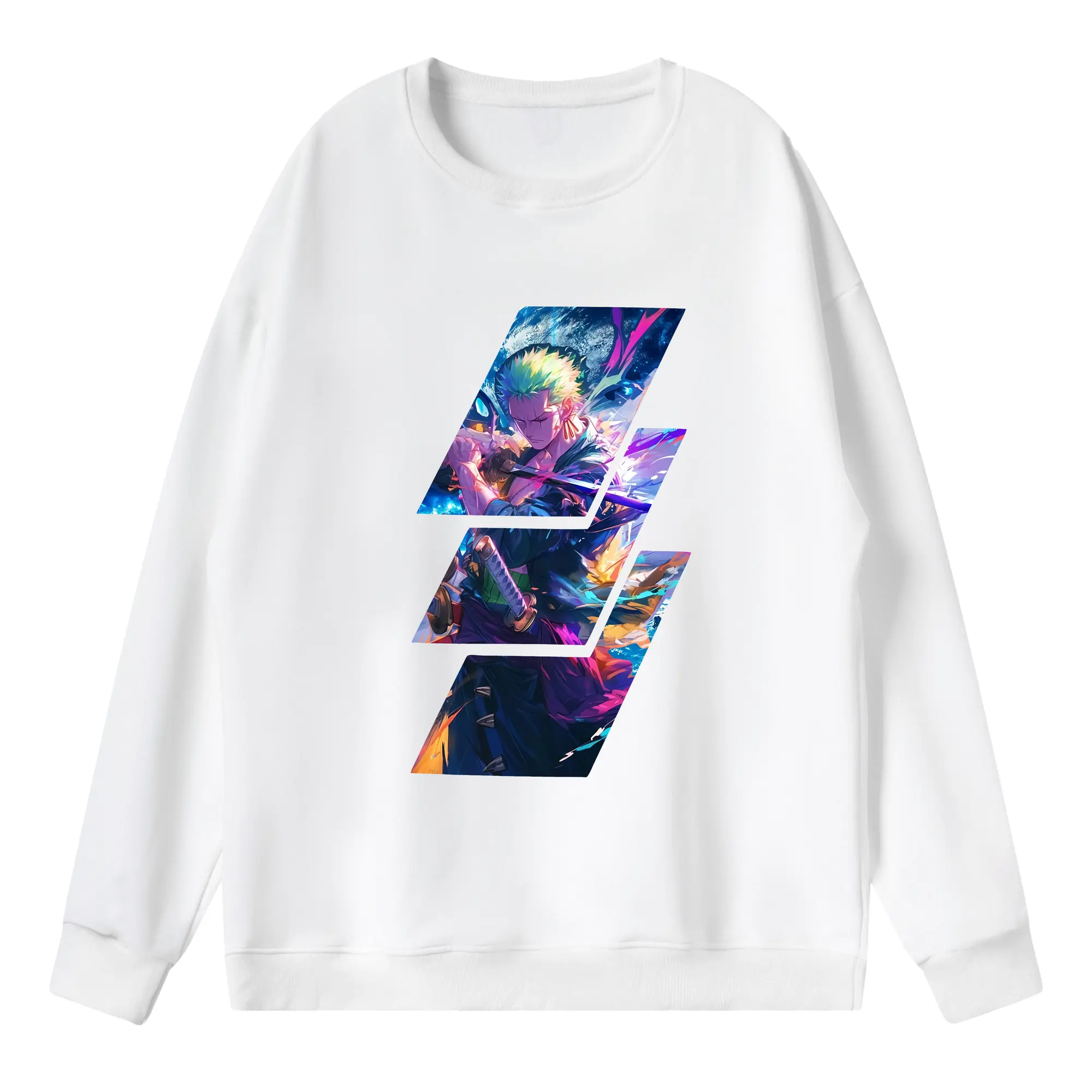 ワンピース グッズ ロロノア・ゾロ - 薄手 クルーネック スウェット 裏毛260g · ポリエステル 春秋向け カジュアル 男女兼用 · トレーナー デイリー スポーツ 散歩に最適