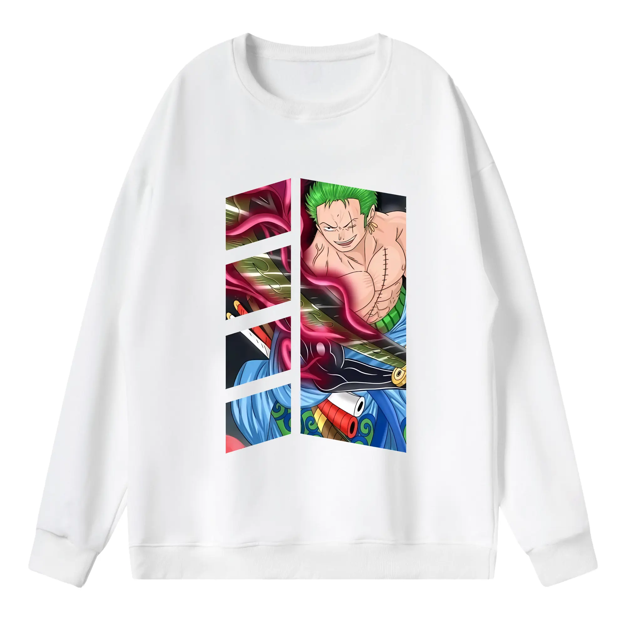 ワンピース グッズ ロロノア・ゾロ - 薄手 クルーネック スウェット 裏毛260g · ポリエステル 春秋向け カジュアル 男女兼用 · トレーナー デイリー スポーツ 散歩に最適