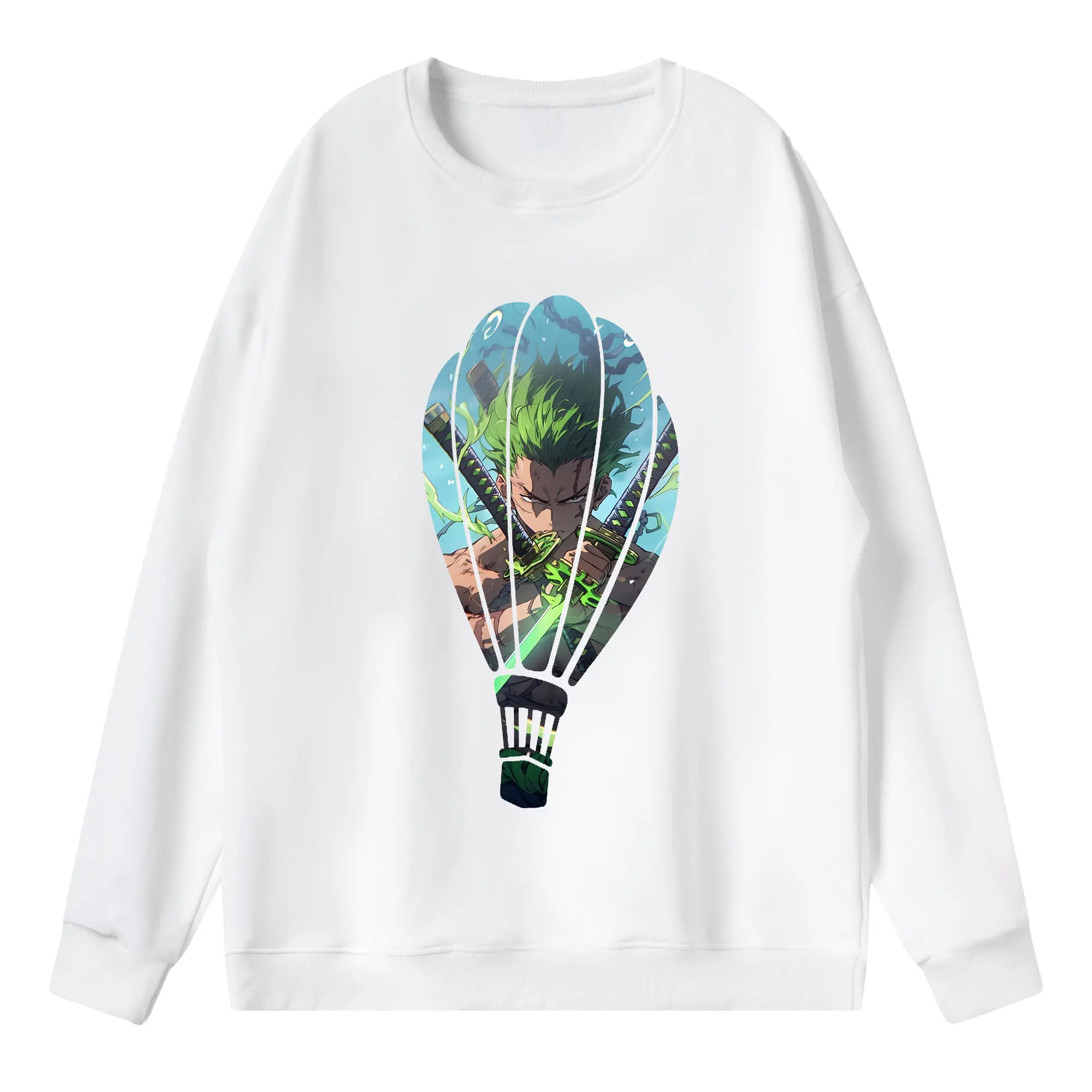 ワンピース グッズ ロロノア・ゾロ - 薄手 クルーネック スウェット 裏毛260g · ポリエステル 春秋向け カジュアル 男女兼用 · トレーナー デイリー スポーツ 散歩に最適