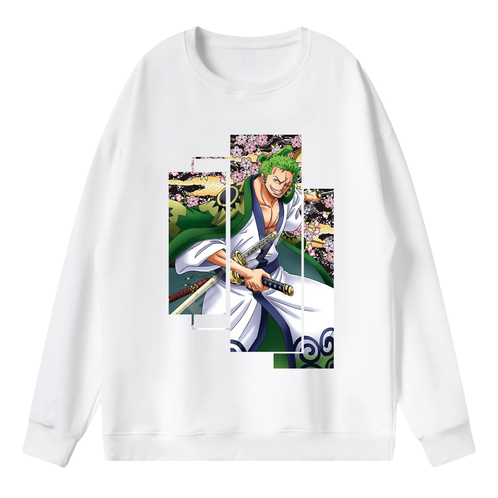 ワンピース グッズ ロロノア・ゾロ - 薄手 クルーネック スウェット 裏毛260g · ポリエステル 春秋向け カジュアル 男女兼用 · トレーナー デイリー スポーツ 散歩に最適