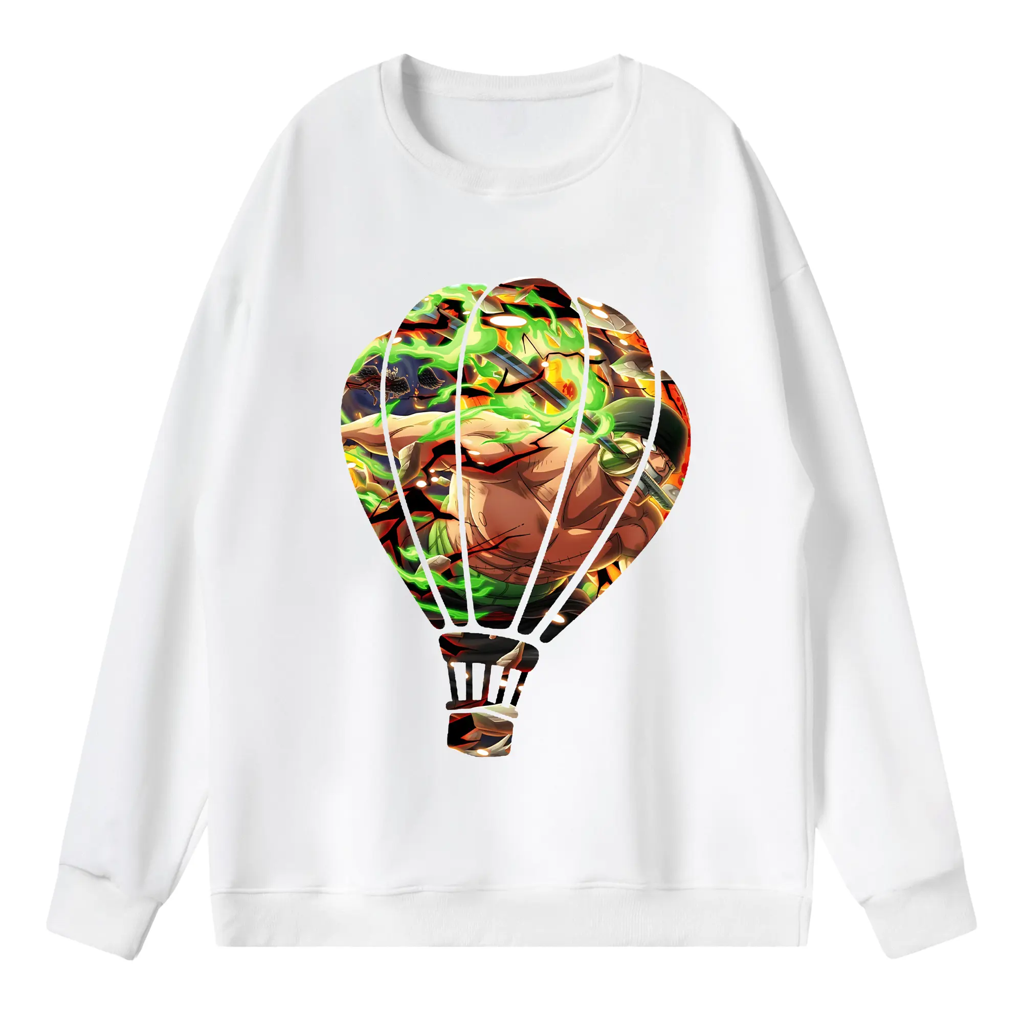 ワンピース グッズ ロロノア・ゾロ - 薄手 クルーネック スウェット 裏毛260g · ポリエステル 春秋向け カジュアル 男女兼用 · トレーナー デイリー スポーツ 散歩に最適