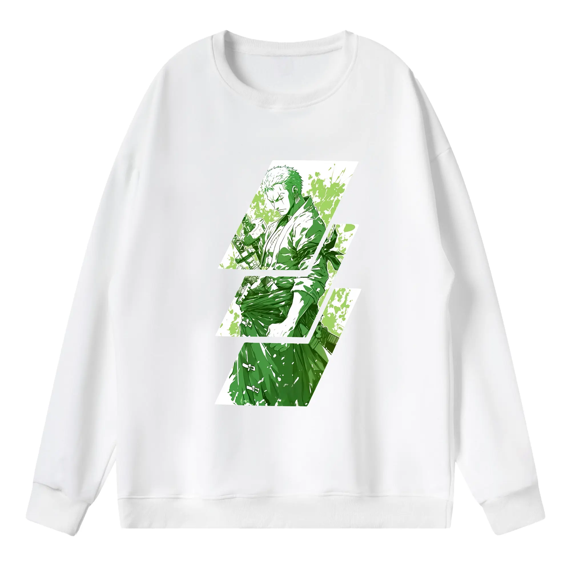 ワンピース グッズ ロロノア・ゾロ - 薄手 クルーネック スウェット 裏毛260g · ポリエステル 春秋向け カジュアル 男女兼用 · トレーナー デイリー スポーツ 散歩に最適