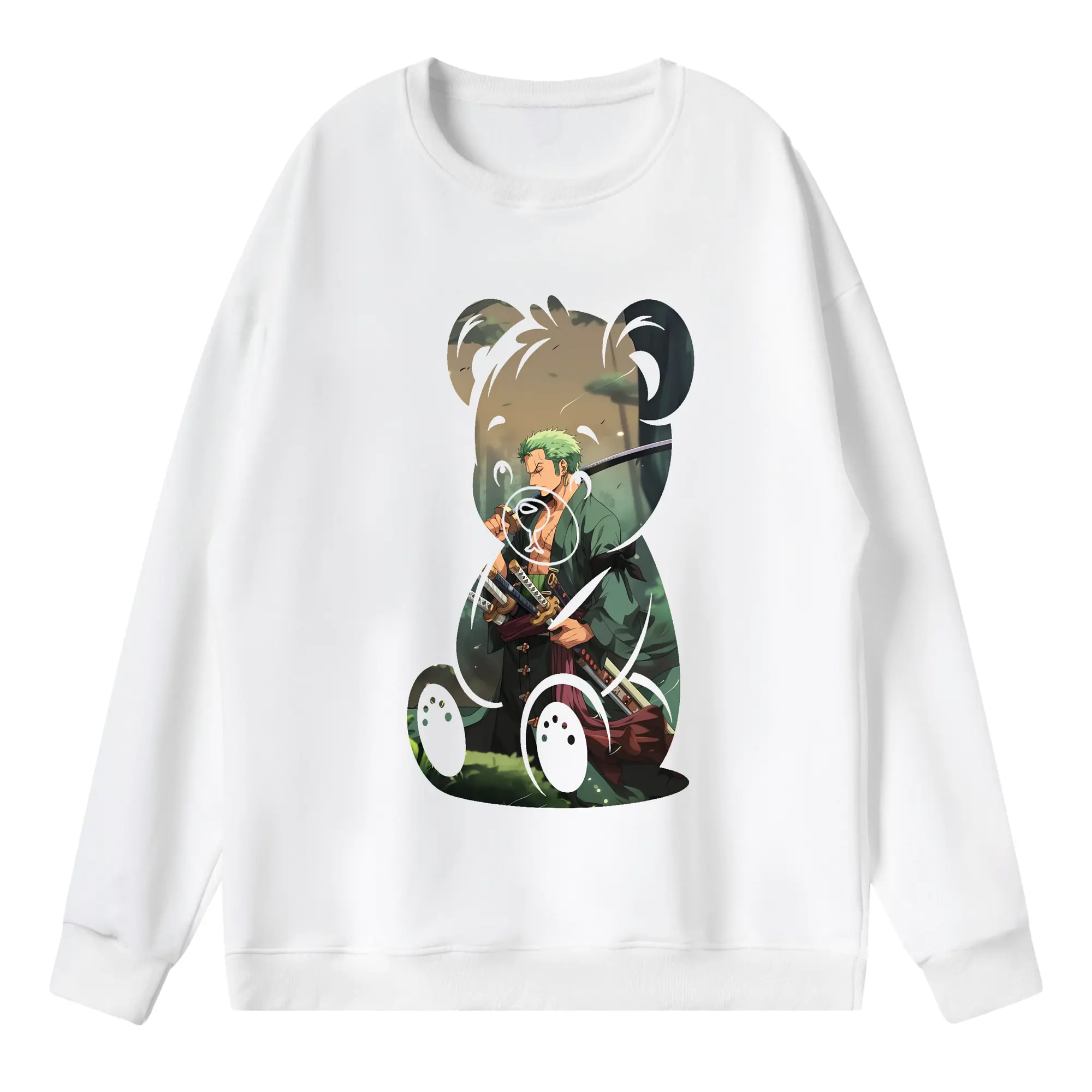 ワンピース グッズ ロロノア・ゾロ - 薄手 クルーネック スウェット 裏毛260g · ポリエステル 春秋向け カジュアル 男女兼用 · トレーナー デイリー スポーツ 散歩に最適