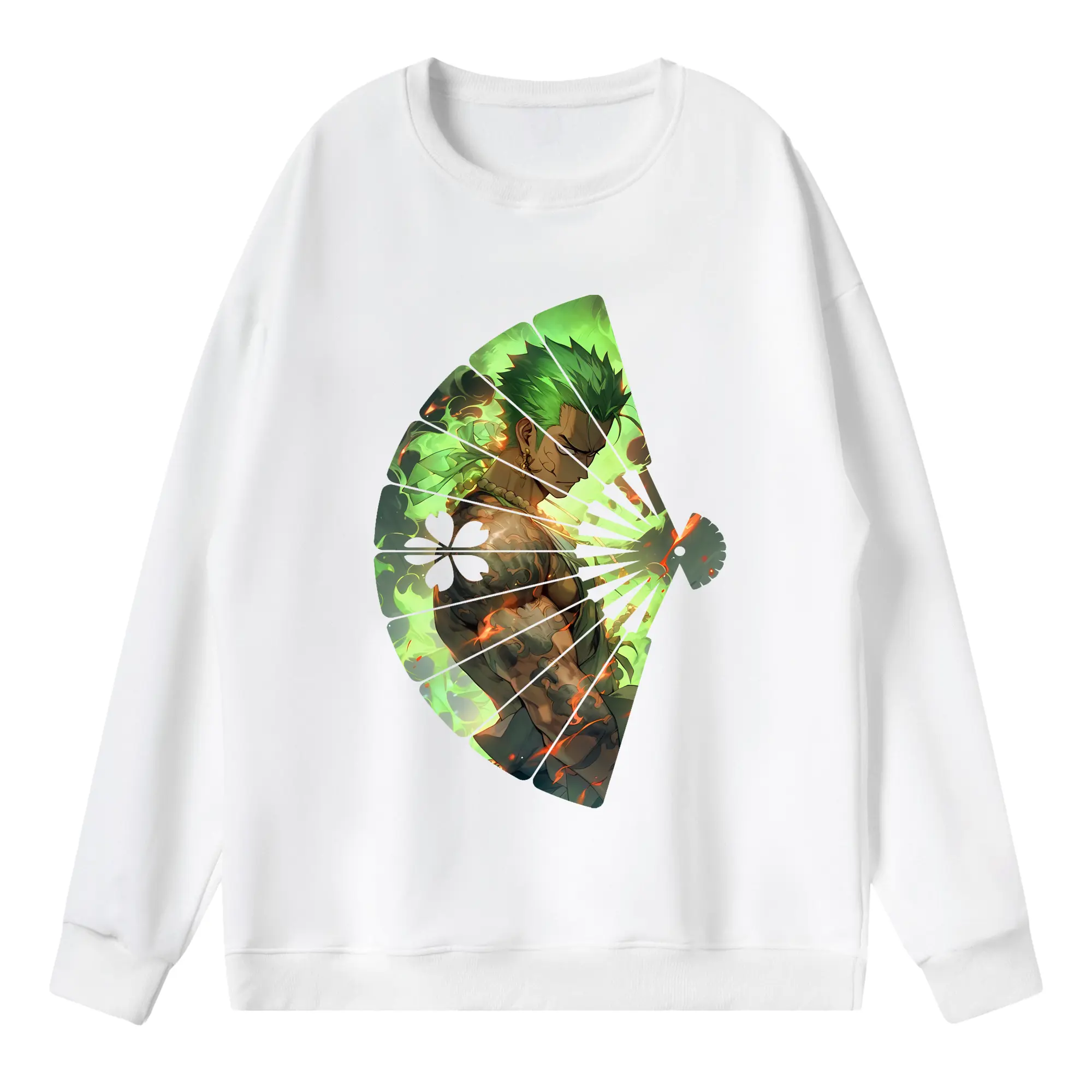 ワンピース グッズ ロロノア・ゾロ - 薄手 クルーネック スウェット 裏毛260g · ポリエステル 春秋向け カジュアル 男女兼用 · トレーナー デイリー スポーツ 散歩に最適