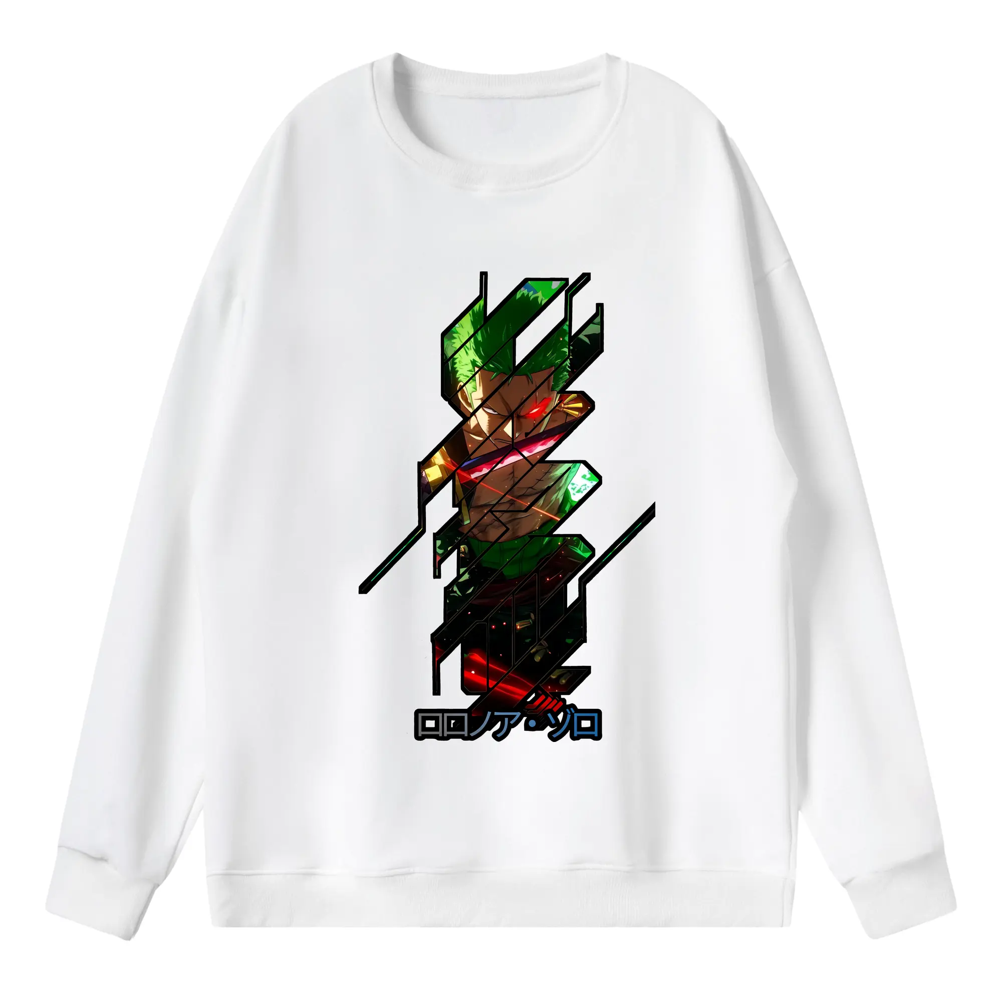 ワンピース グッズ ロロノア・ゾロ - 薄手 クルーネック スウェット 裏毛260g · ポリエステル 春秋向け カジュアル 男女兼用 · トレーナー デイリー スポーツ 散歩に最適