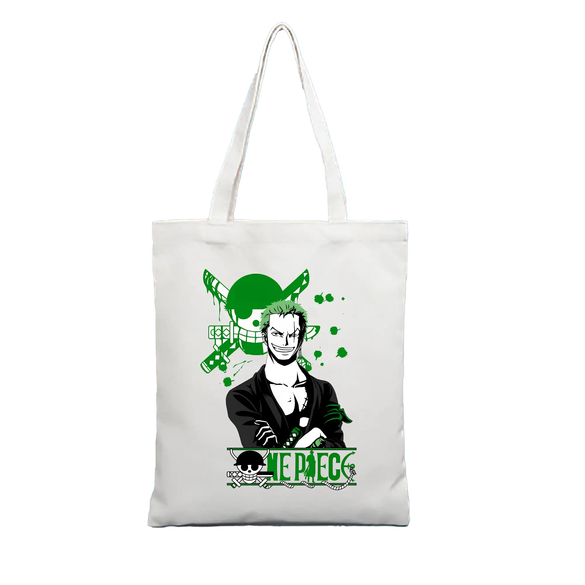 ワンピース グッズ ロロノア・ゾロ - 縦型キャンバス手提げバッグ（トートバッグ） ・ キャンバス素材 ・ ショッピング用 ・ 軽量 丈夫 お手入れ簡単