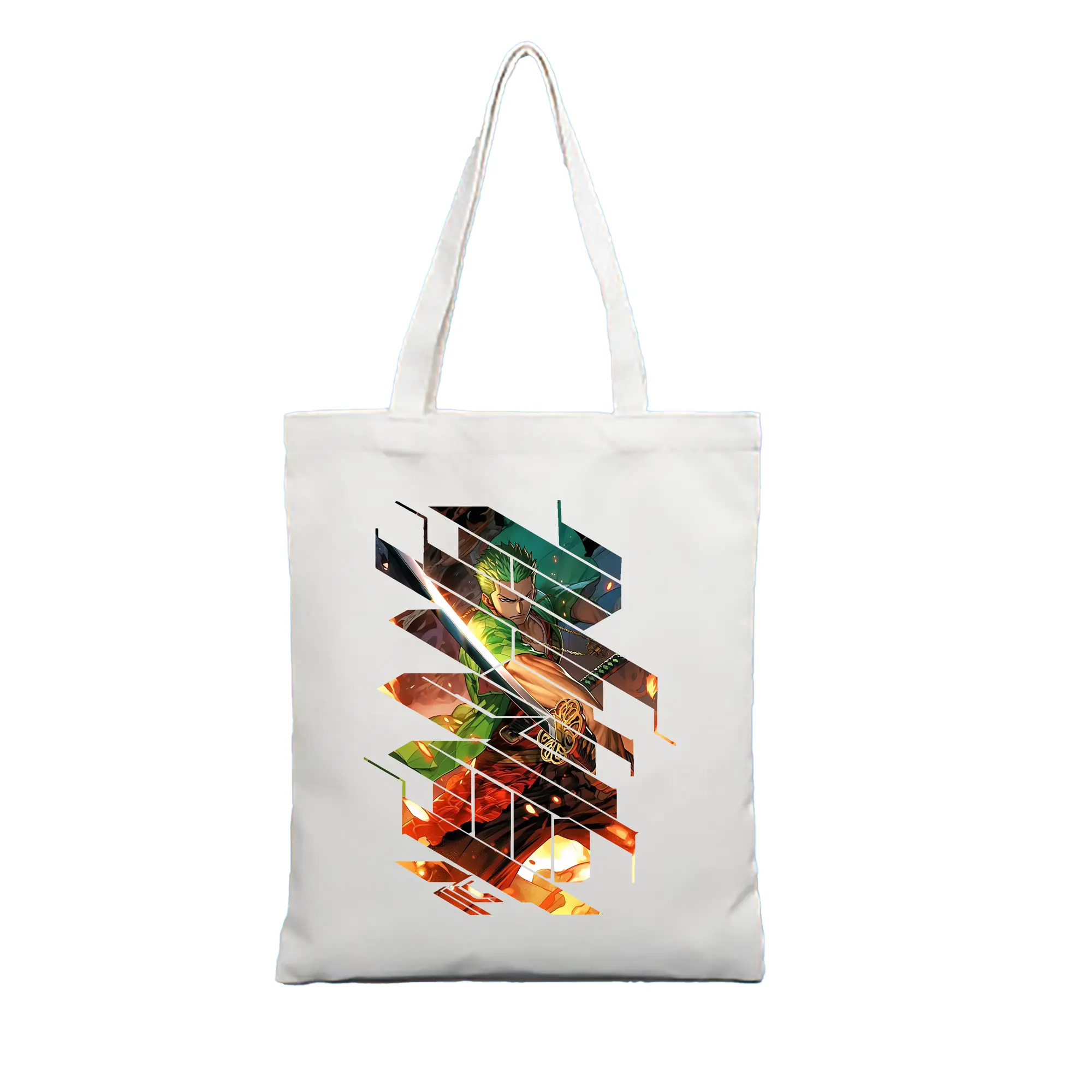 ワンピース グッズ ロロノア・ゾロ - 縦型キャンバス手提げバッグ（トートバッグ） ・ キャンバス素材 ・ ショッピング用 ・ 軽量 丈夫 お手入れ簡単