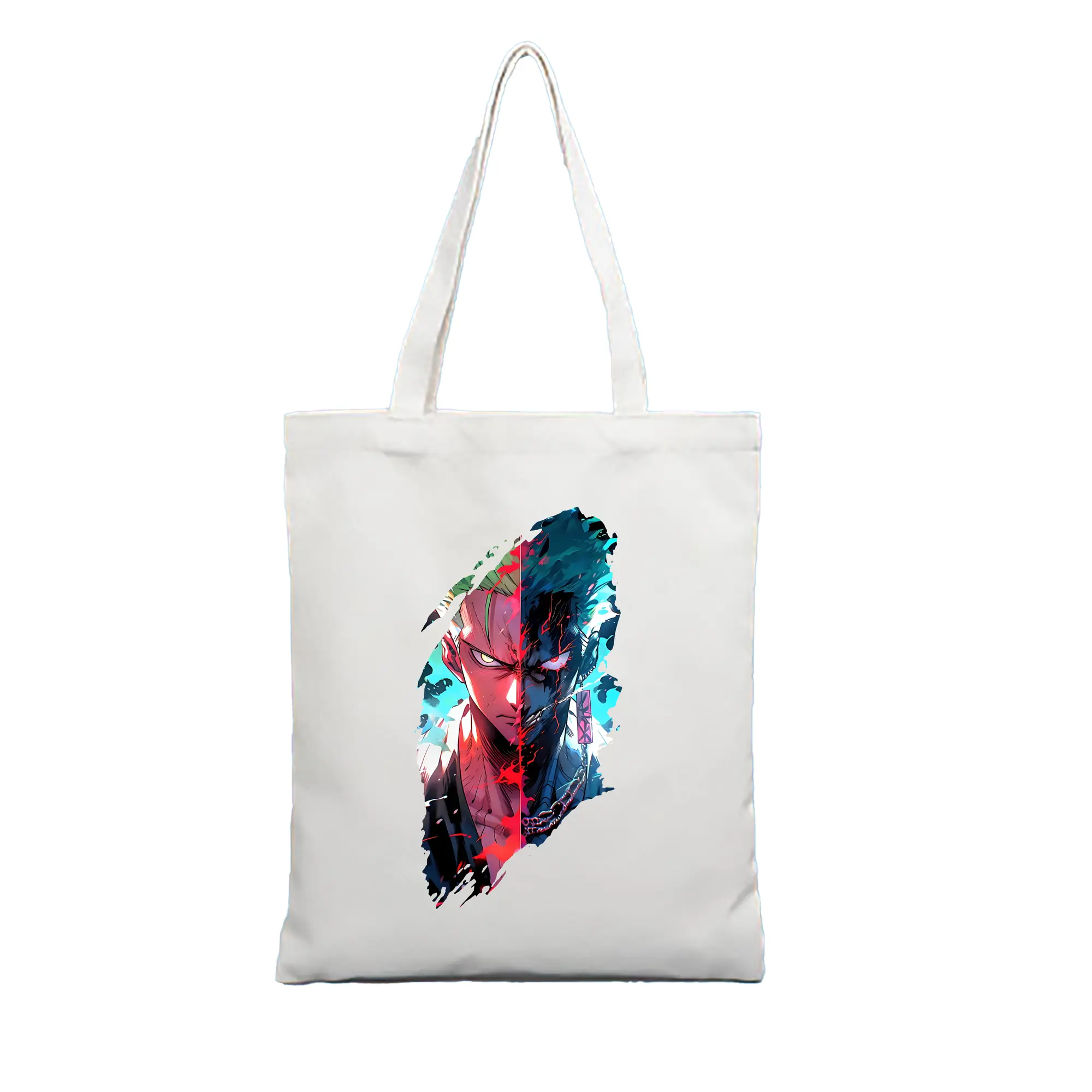 ワンピース グッズ ロロノア・ゾロ - 縦型キャンバス手提げバッグ（トートバッグ） ・ キャンバス素材 ・ ショッピング用 ・ 軽量 丈夫 お手入れ簡単