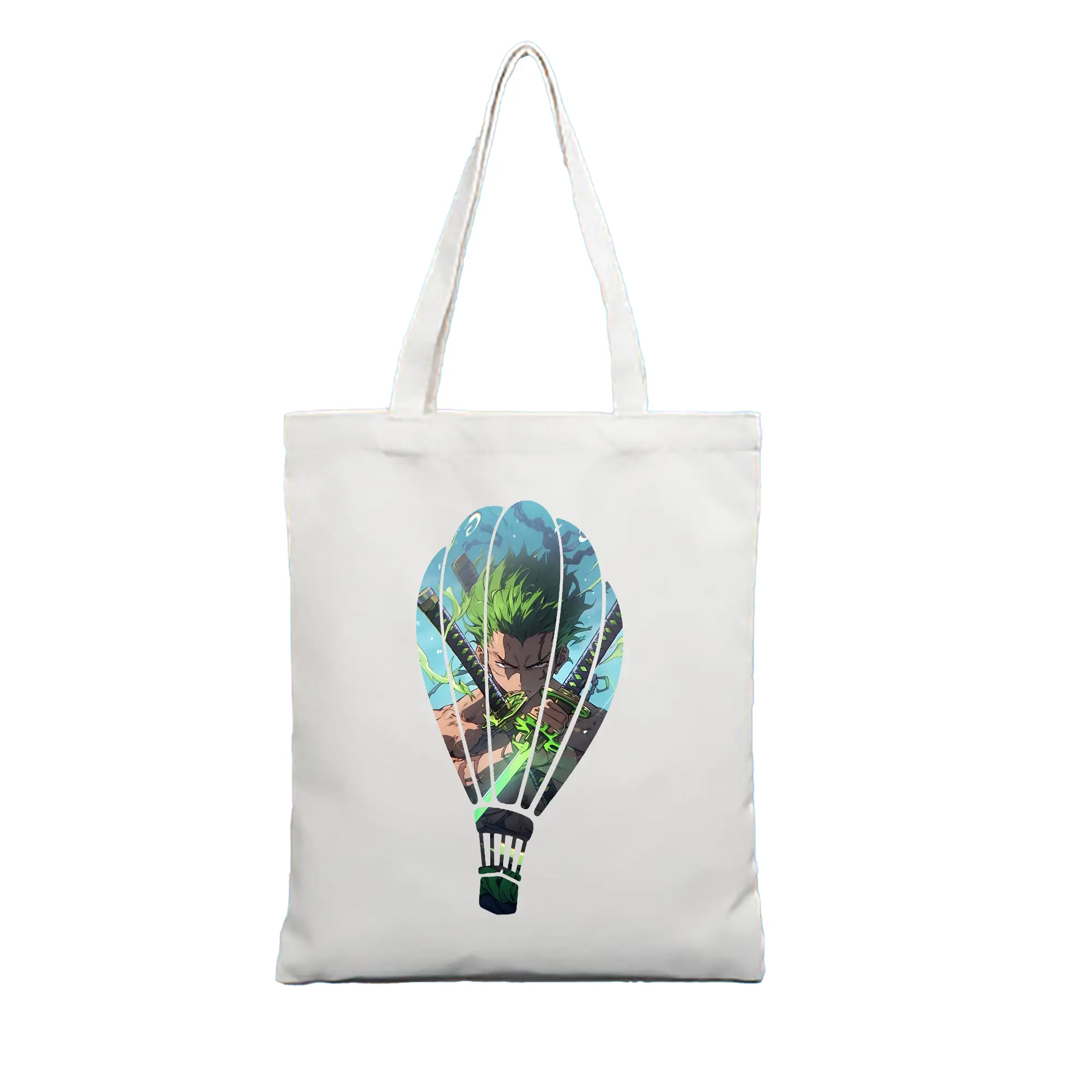 ワンピース グッズ ロロノア・ゾロ - 縦型キャンバス手提げバッグ（トートバッグ） ・ キャンバス素材 ・ ショッピング用 ・ 軽量 丈夫 お手入れ簡単