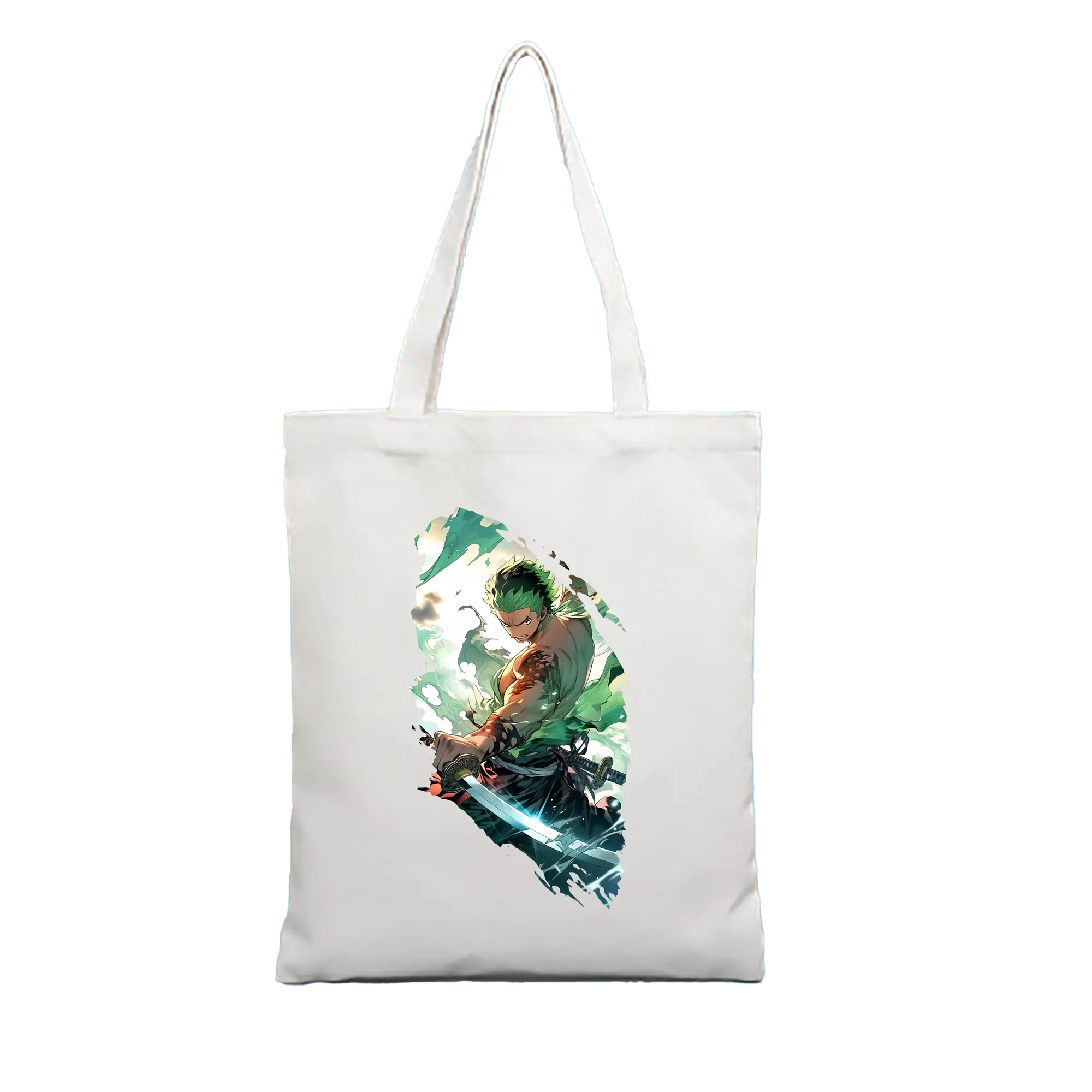 ワンピース グッズ ロロノア・ゾロ - 縦型キャンバス手提げバッグ（トートバッグ） ・ キャンバス素材 ・ ショッピング用 ・ 軽量 丈夫 お手入れ簡単
