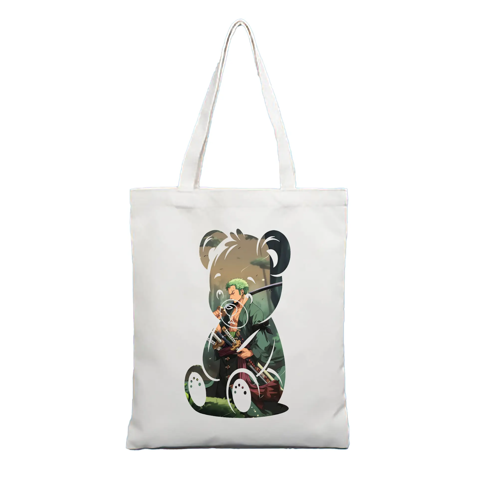 ワンピース グッズ ロロノア・ゾロ - 縦型キャンバス手提げバッグ（トートバッグ） ・ キャンバス素材 ・ ショッピング用 ・ 軽量 丈夫 お手入れ簡単