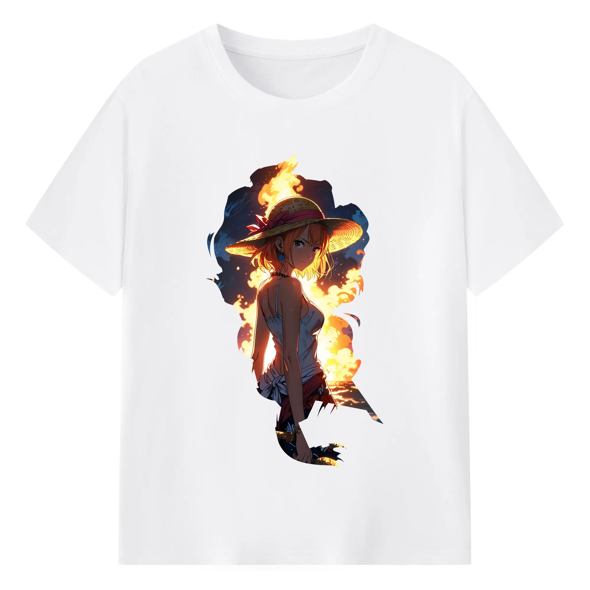 ワンピース グッズ ナミ - 綿100％ 半袖Tシャツ ・ フロントプリント ・ 快適 通気性 ・ 日常使い 散歩 スポーツ用