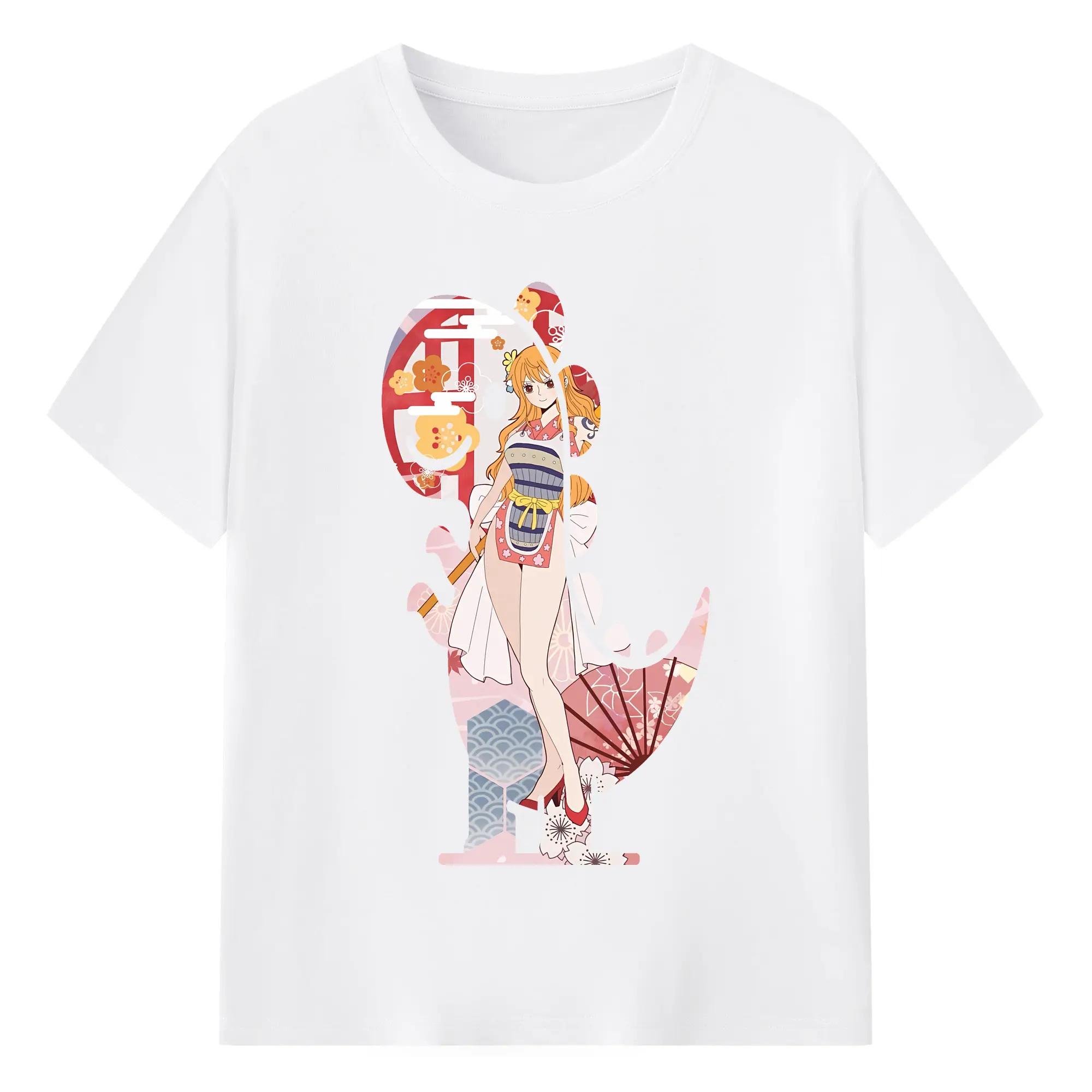 ワンピース グッズ ナミ - 綿100％ 半袖Tシャツ ・ フロントプリント ・ 快適 通気性 ・ 日常使い 散歩 スポーツ用