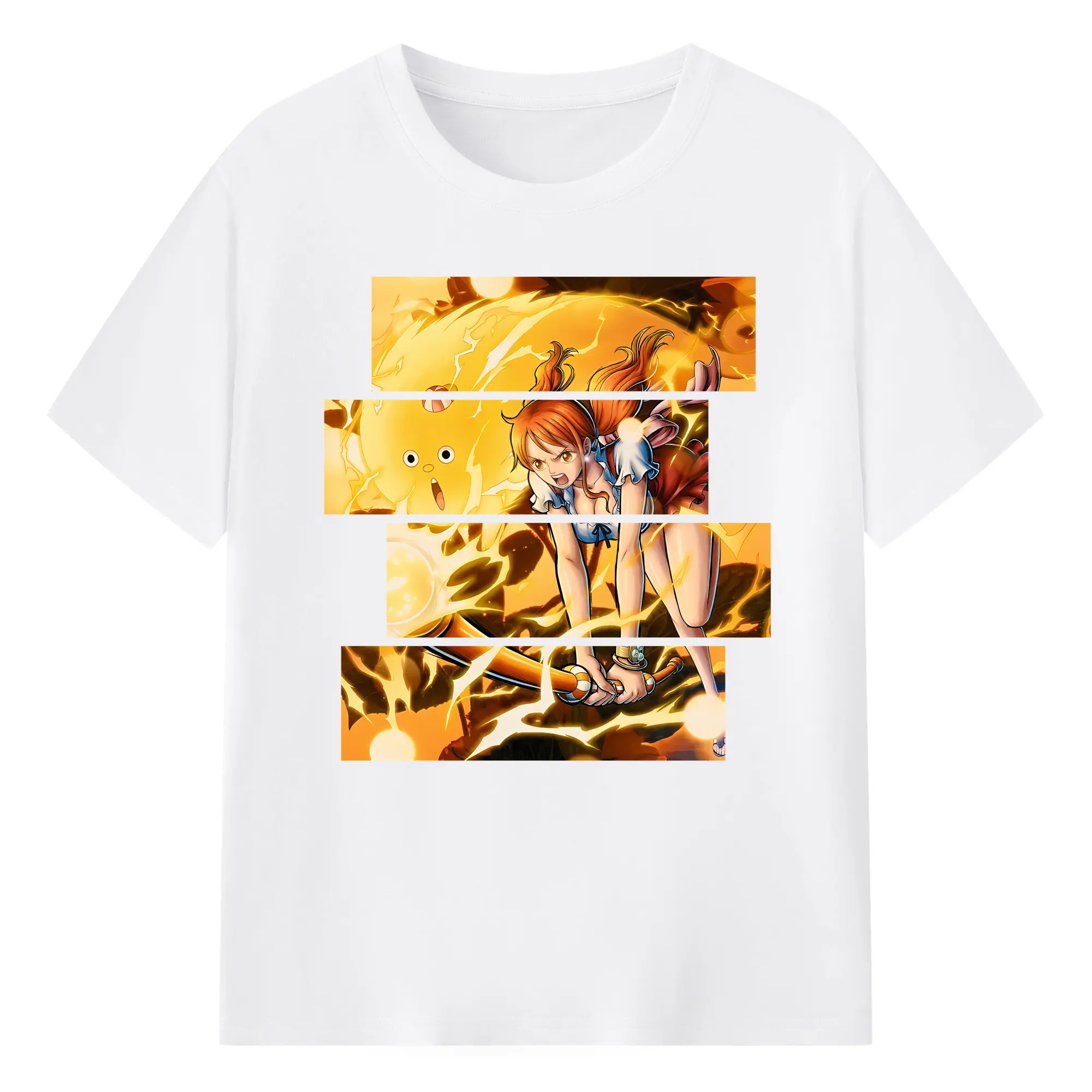 ワンピース グッズ ナミ - 綿100％ 半袖Tシャツ ・ フロントプリント ・ 快適 通気性 ・ 日常使い 散歩 スポーツ用