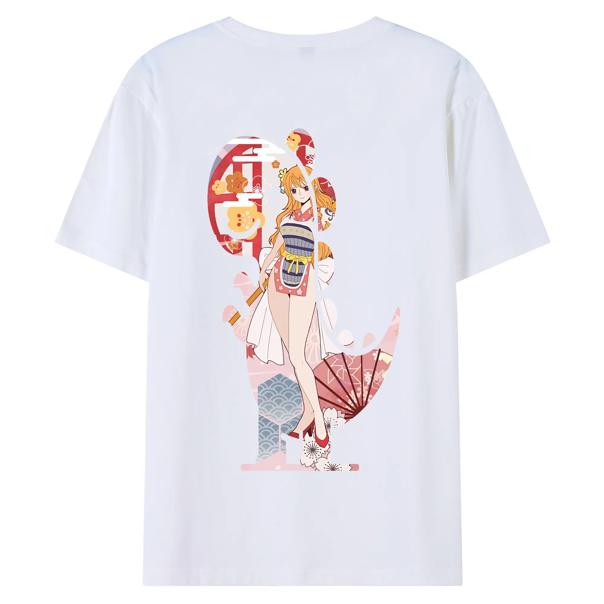 ワンピース グッズ ナミ - 綿100％ 半袖Tシャツ ・ バックプリント ・ 快適 通気性 ・ 日常使い 散歩 スポーツ用