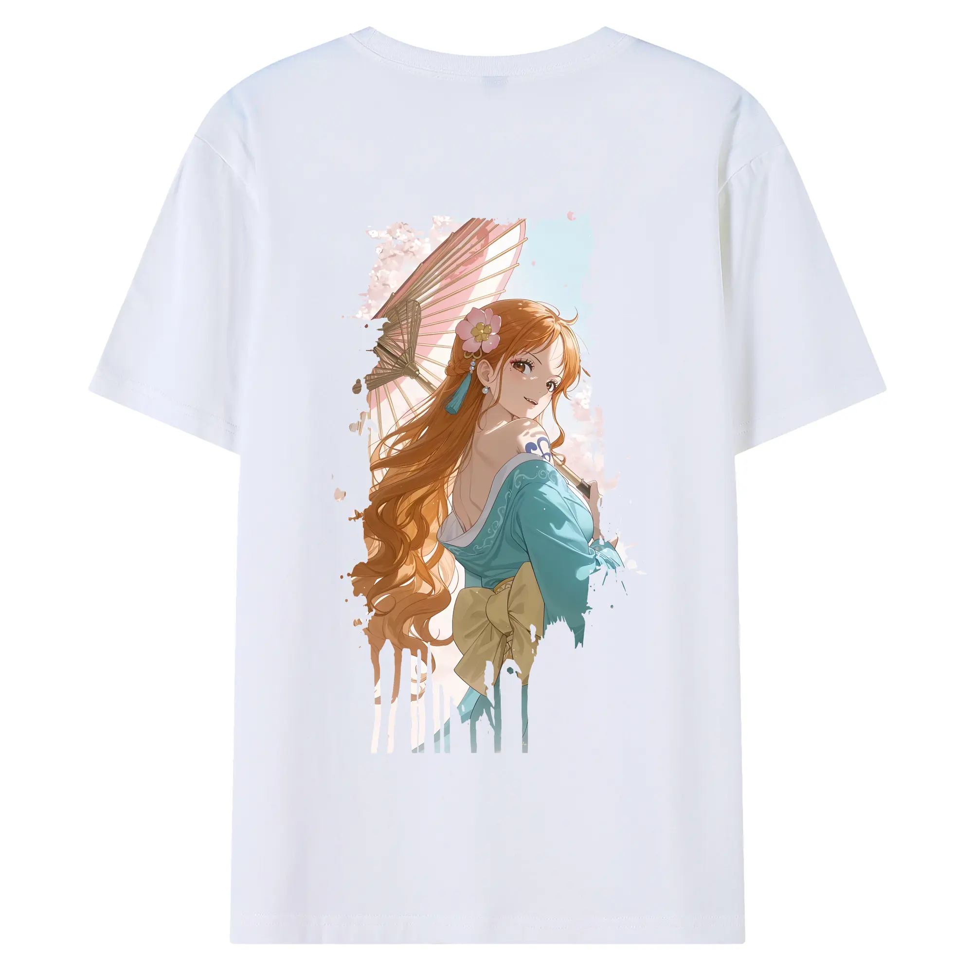 ワンピース グッズ ナミ - 綿100％ 半袖Tシャツ ・ バックプリント ・ 快適 通気性 ・ 日常使い 散歩 スポーツ用