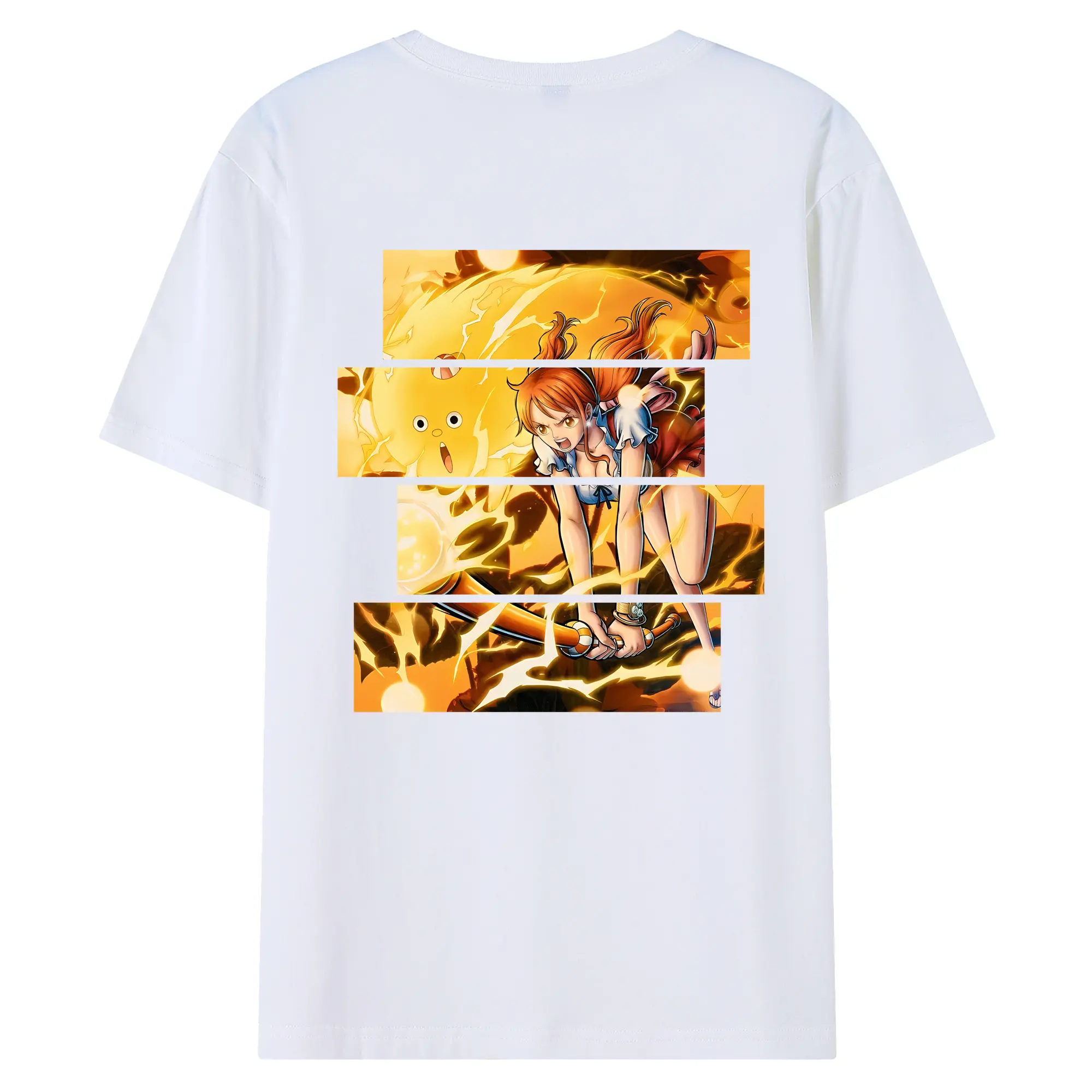 ワンピース グッズ ナミ - 綿100％ 半袖Tシャツ ・ バックプリント ・ 快適 通気性 ・ 日常使い 散歩 スポーツ用