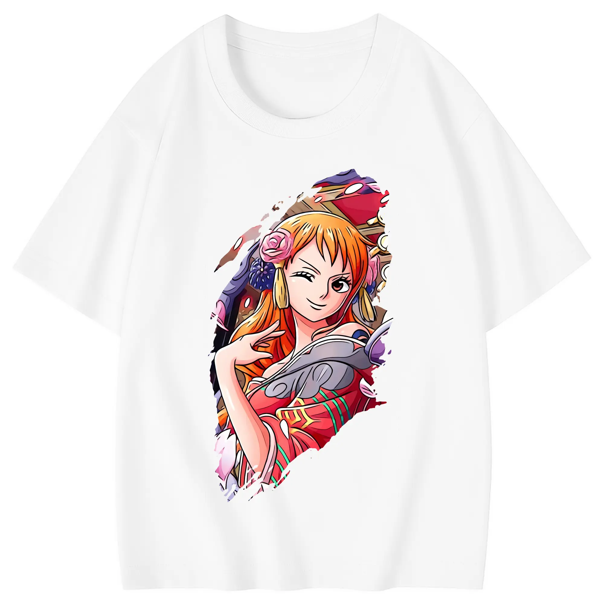 ワンピース グッズ ナミ - 綿100％ キッズTシャツ ・ フロントプリント ・ 快適 通気性 ・ スポーツ カジュアル 散歩用