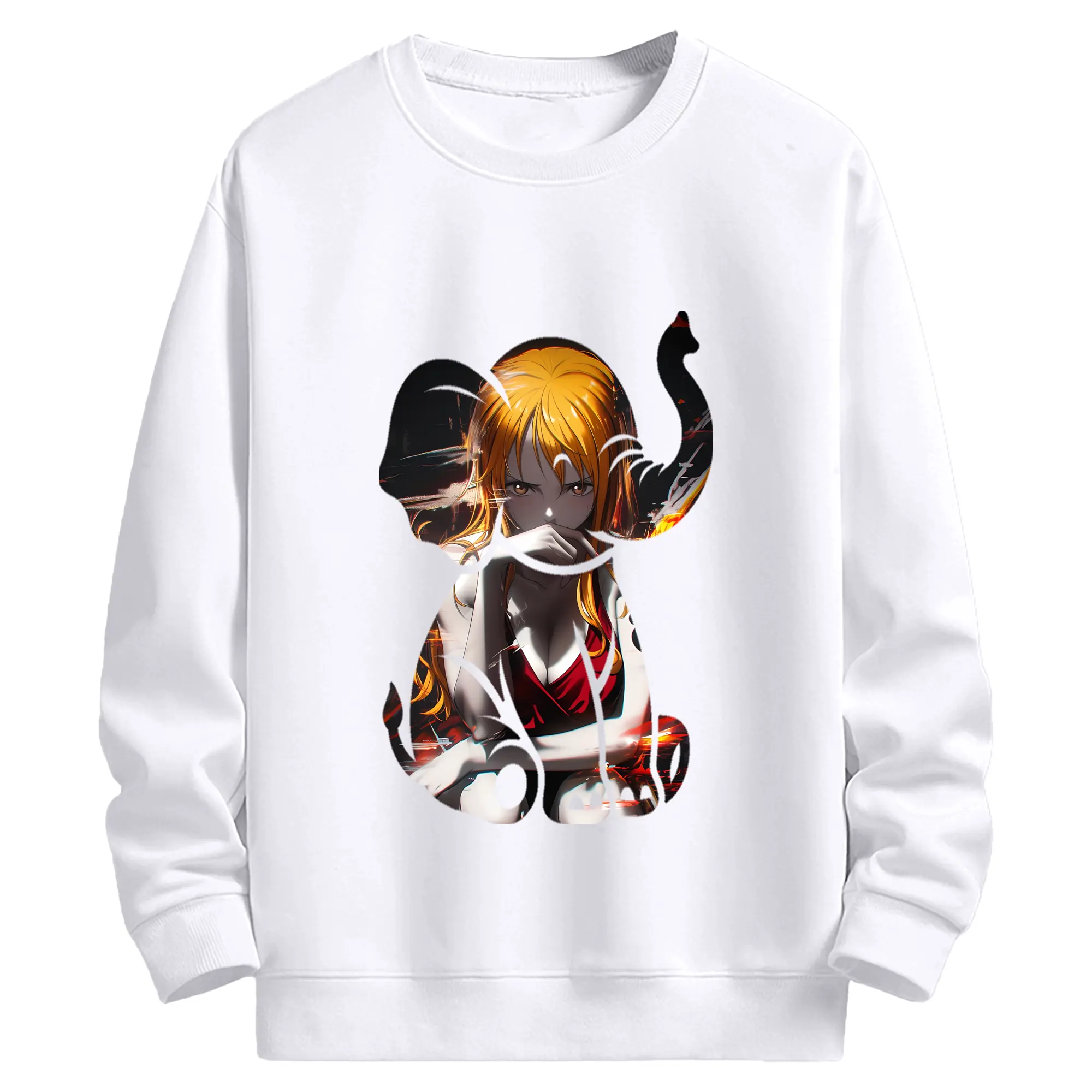 ワンピース グッズ ナミ - 高品質 クルーネック スウェット ・ コットン59％ ポリエステル41％ ・ ユニセックス 長袖 トレーナー ・ カジュアル デイリー スポーツ 散歩用