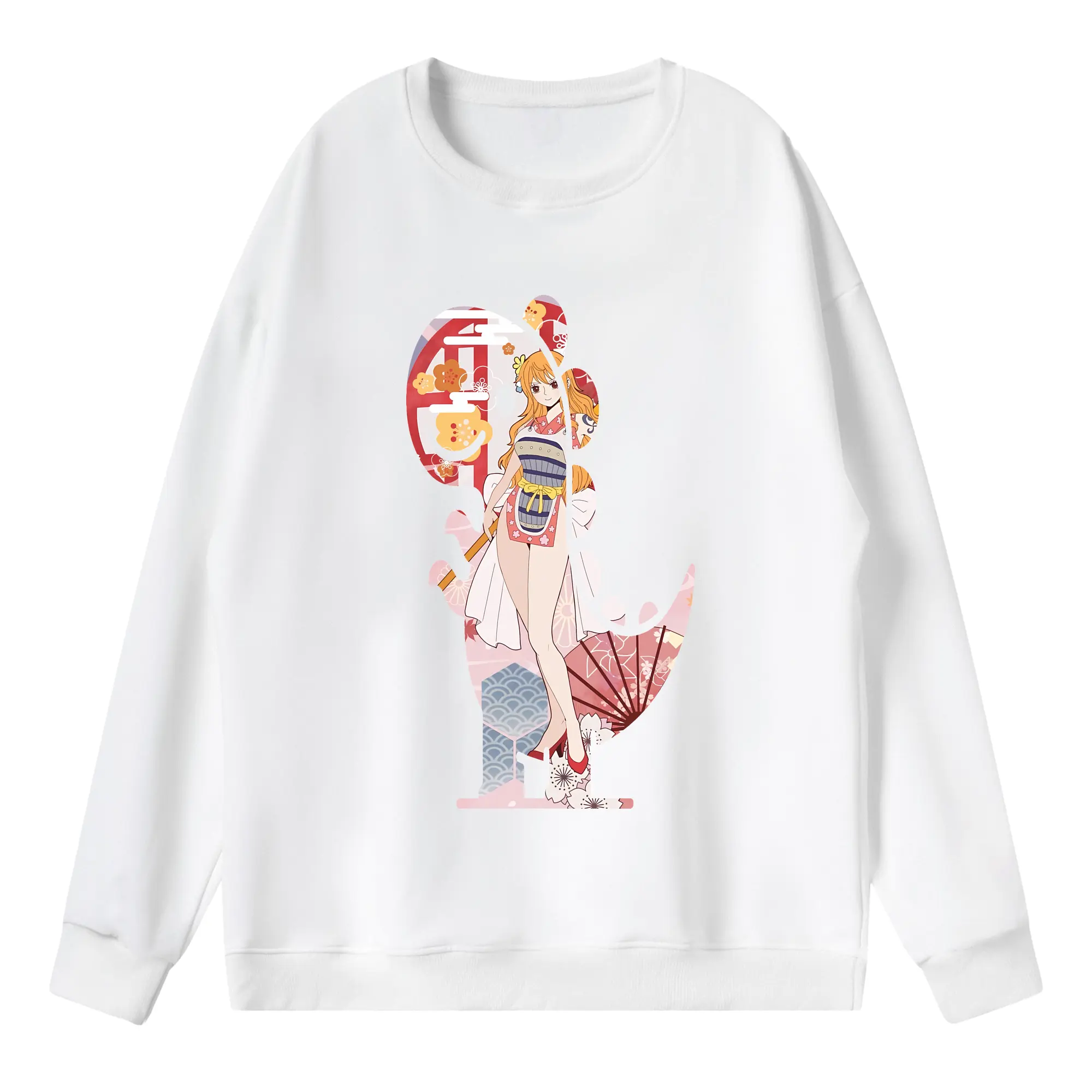 ワンピース グッズ ナミ - 薄手 クルーネック スウェット 裏毛260g · ポリエステル 春秋向け カジュアル 男女兼用 · トレーナー デイリー スポーツ 散歩に最適