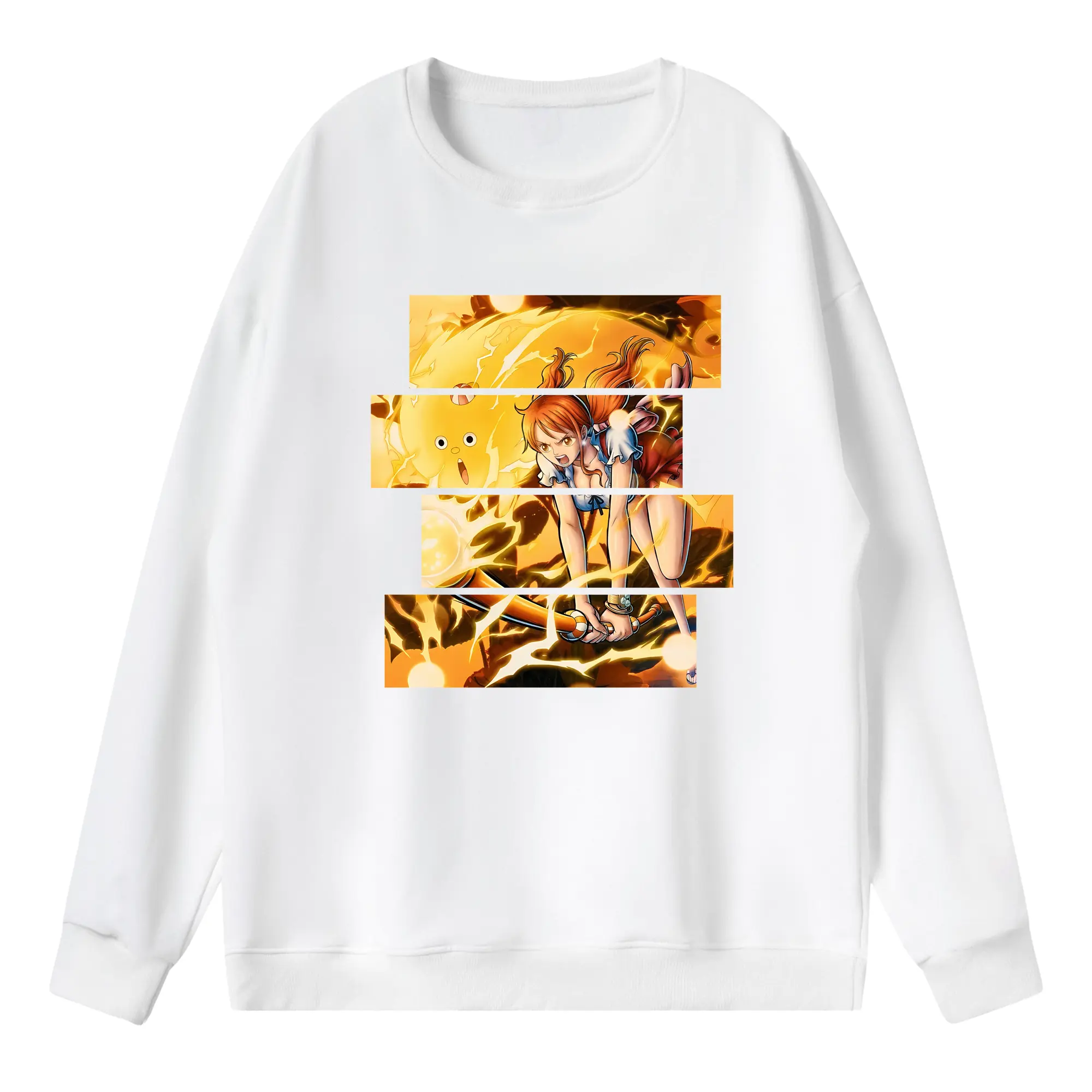 ワンピース グッズ ナミ - 薄手 クルーネック スウェット 裏毛260g · ポリエステル 春秋向け カジュアル 男女兼用 · トレーナー デイリー スポーツ 散歩に最適