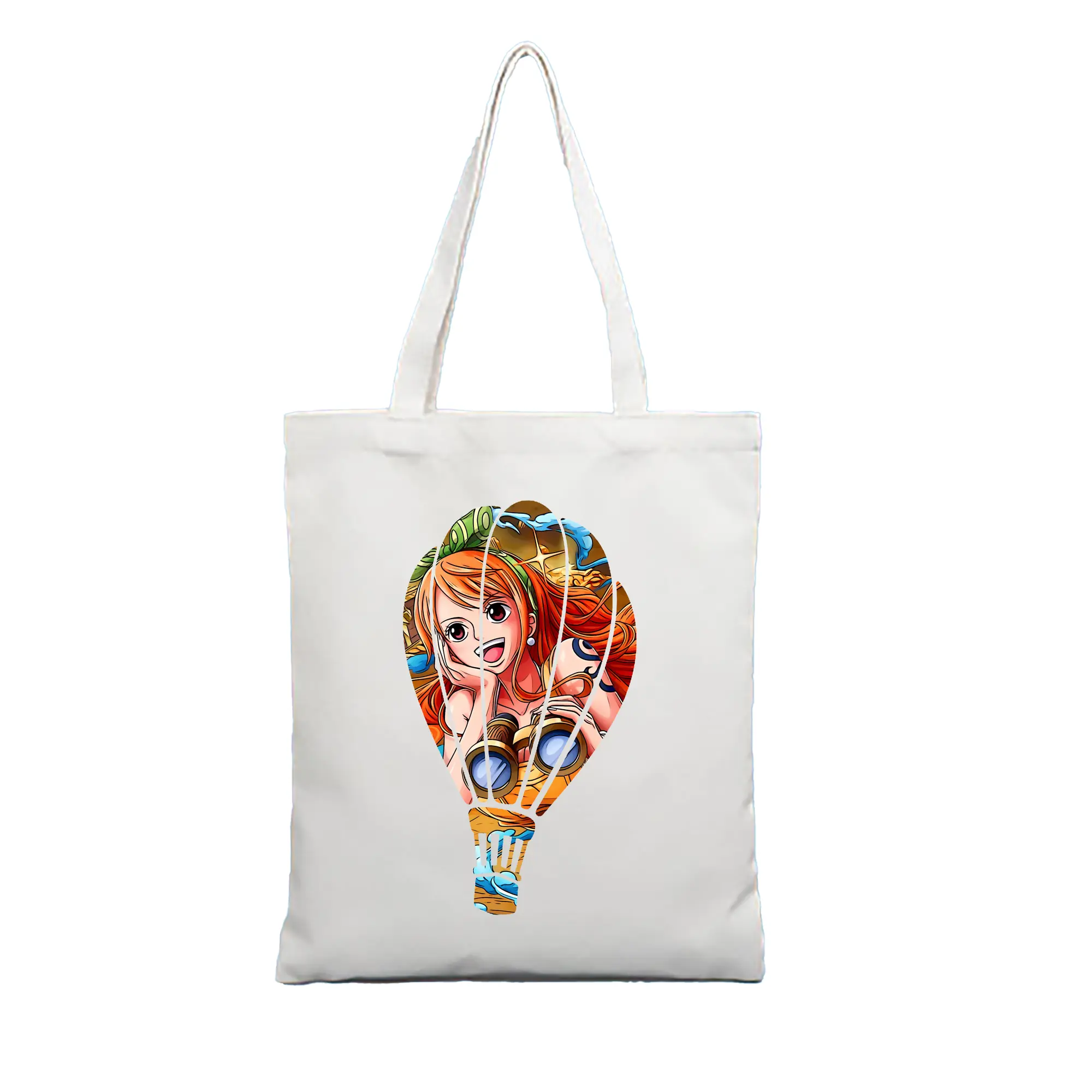 ワンピース グッズ ナミ - 縦型キャンバス手提げバッグ（トートバッグ） ・ キャンバス素材 ・ ショッピング用 ・ 軽量 丈夫 お手入れ簡単