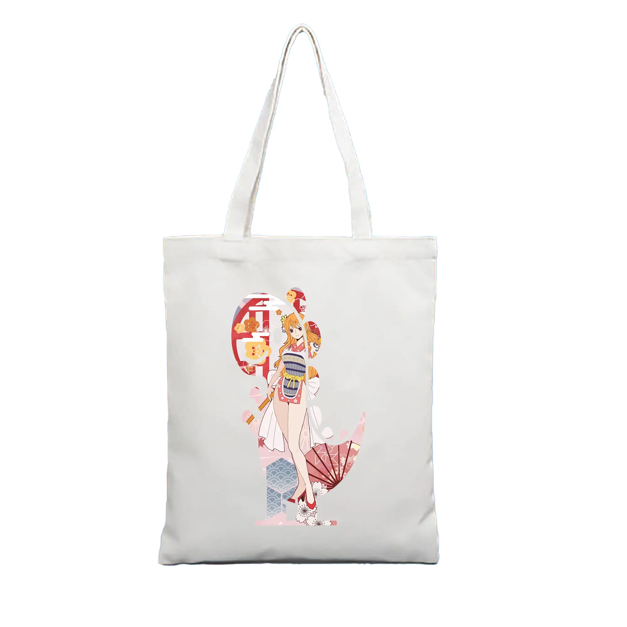 ワンピース グッズ ナミ - 縦型キャンバス手提げバッグ（トートバッグ） ・ キャンバス素材 ・ ショッピング用 ・ 軽量 丈夫 お手入れ簡単