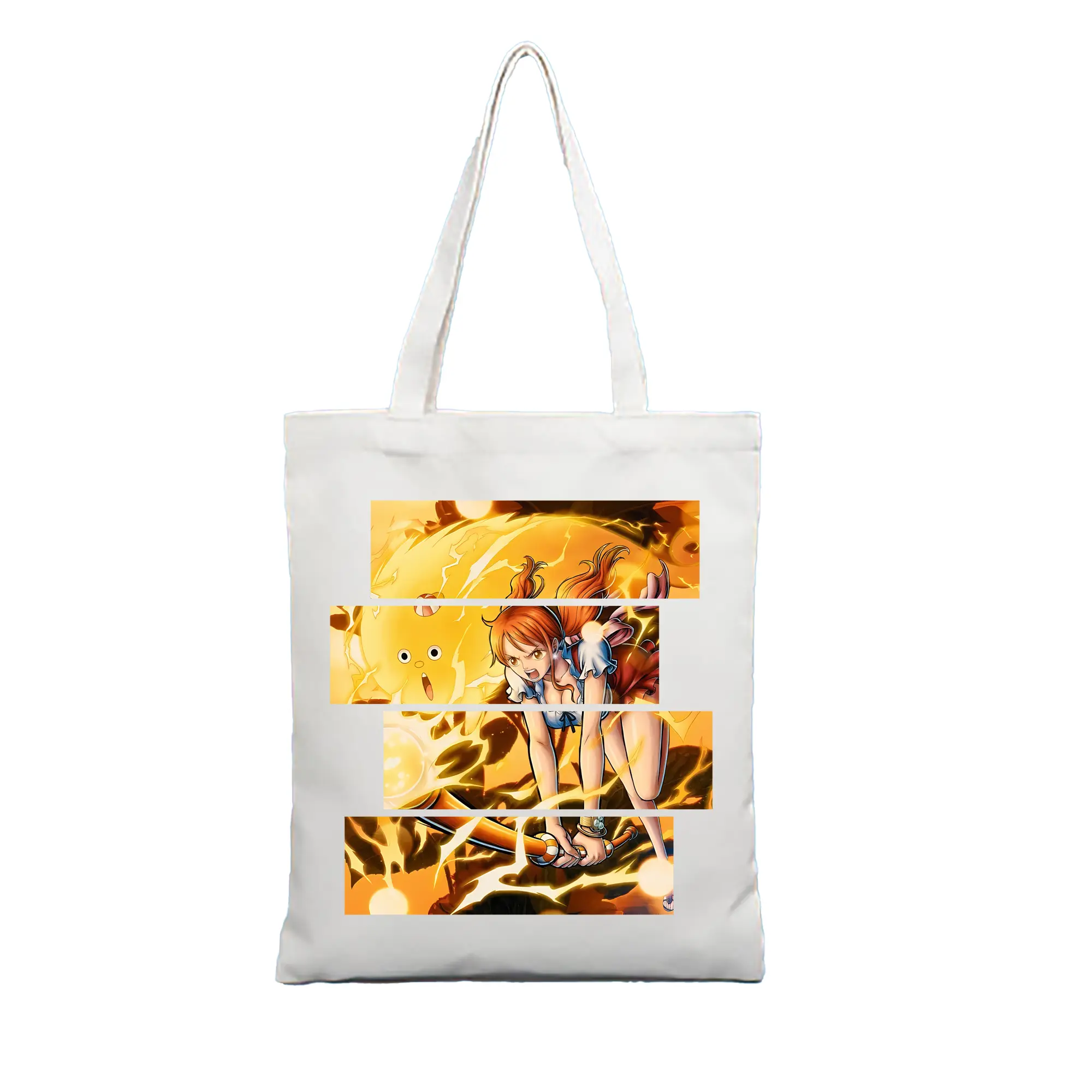 ワンピース グッズ ナミ - 縦型キャンバス手提げバッグ（トートバッグ） ・ キャンバス素材 ・ ショッピング用 ・ 軽量 丈夫 お手入れ簡単