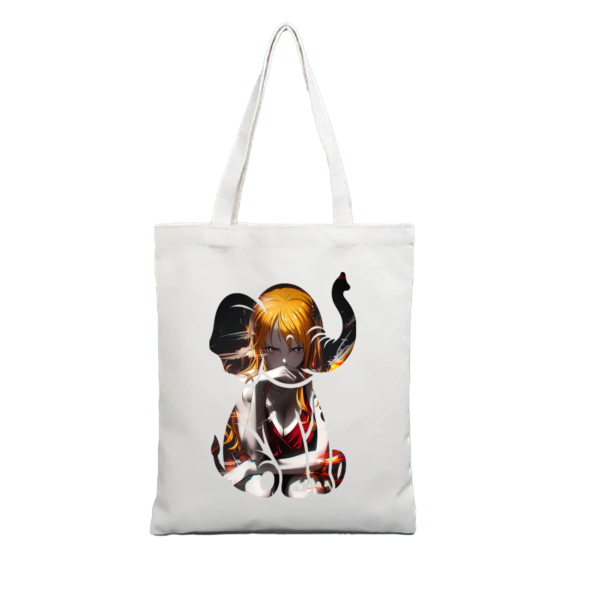 ワンピース グッズ ナミ - 縦型キャンバス手提げバッグ（トートバッグ） ・ キャンバス素材 ・ ショッピング用 ・ 軽量 丈夫 お手入れ簡単