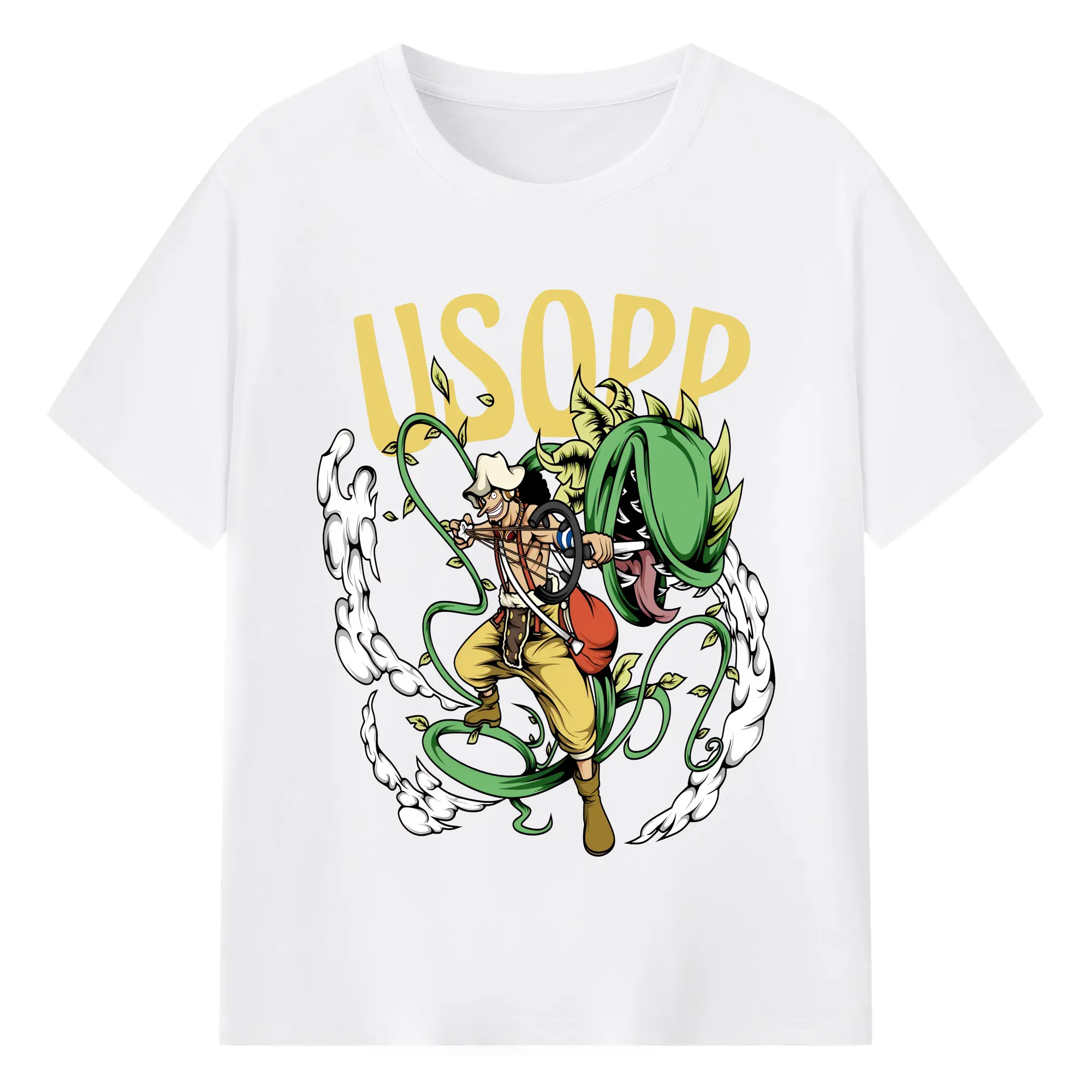 ワンピース グッズ ウソップ - 綿100％ 半袖Tシャツ ・ フロントプリント ・ 快適 通気性 ・ 日常使い 散歩 スポーツ用