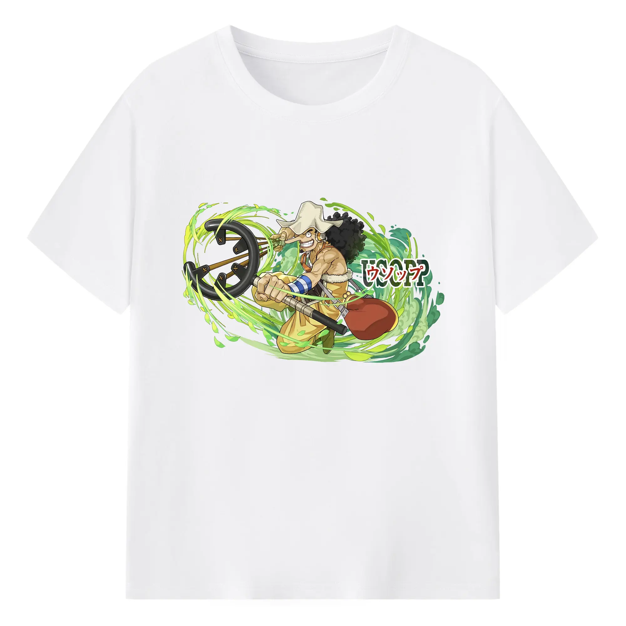 ワンピース グッズ ウソップ - 綿100％ 半袖Tシャツ ・ フロントプリント ・ 快適 通気性 ・ 日常使い 散歩 スポーツ用